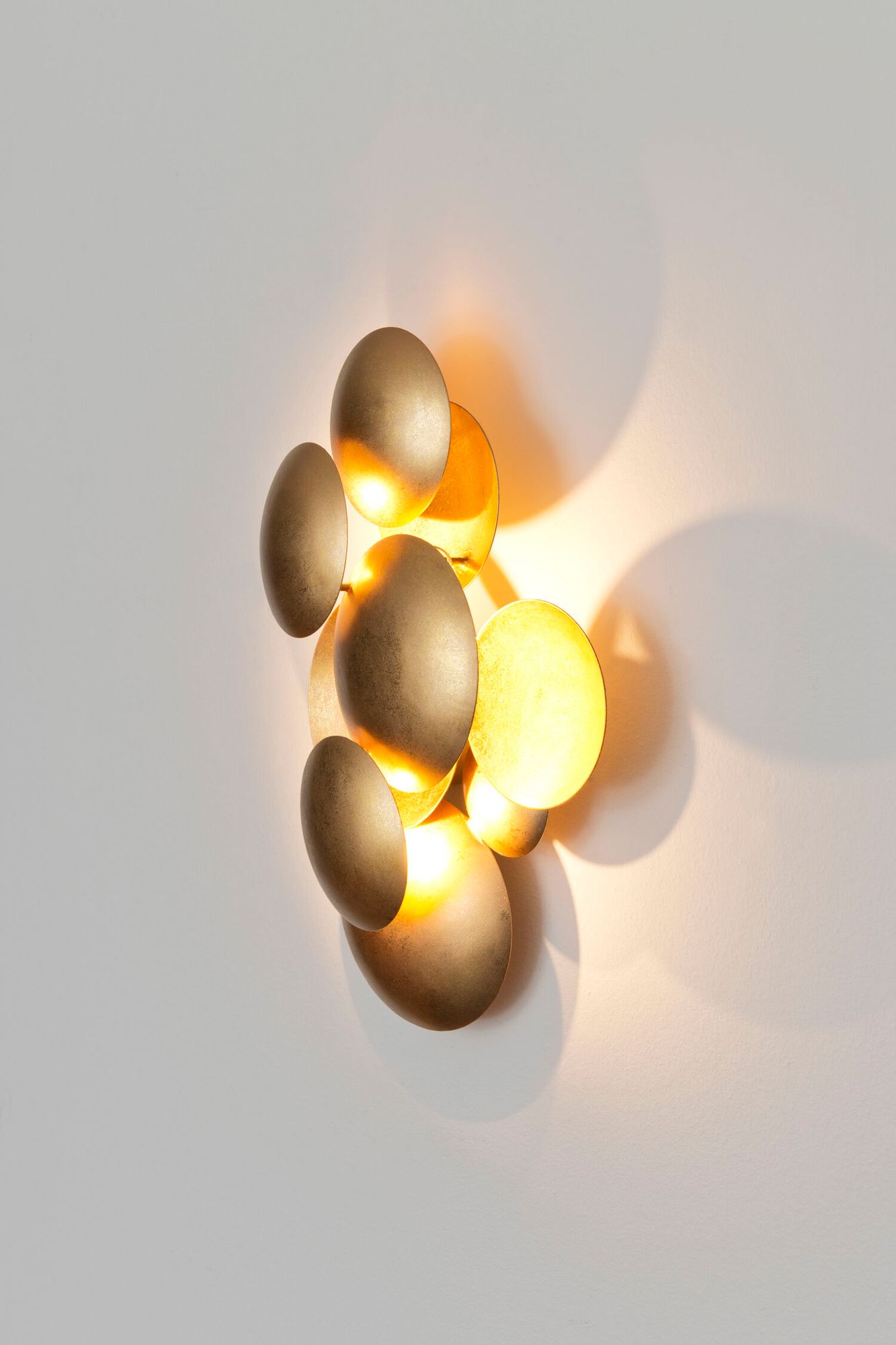 LED-Wandlampe Bolladaria Medium 3-flammig dimmbar Rund