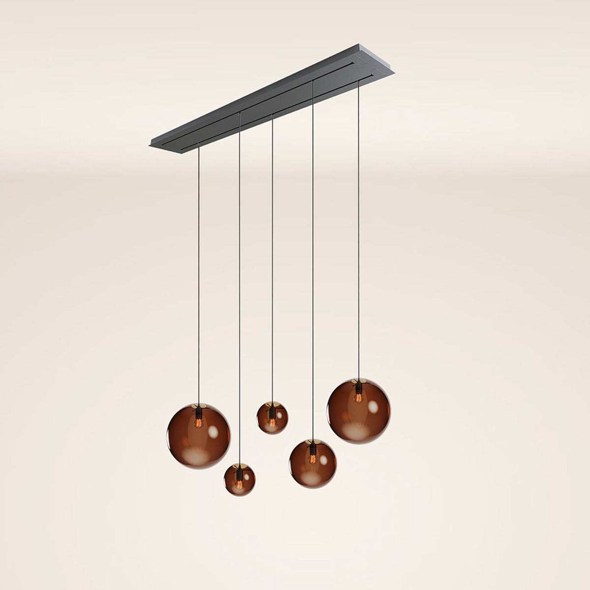 s.luce Orb 5-flammige Esstischlampe 2-reihig 160cm - 179650 - s.luce® - homecoming lights.