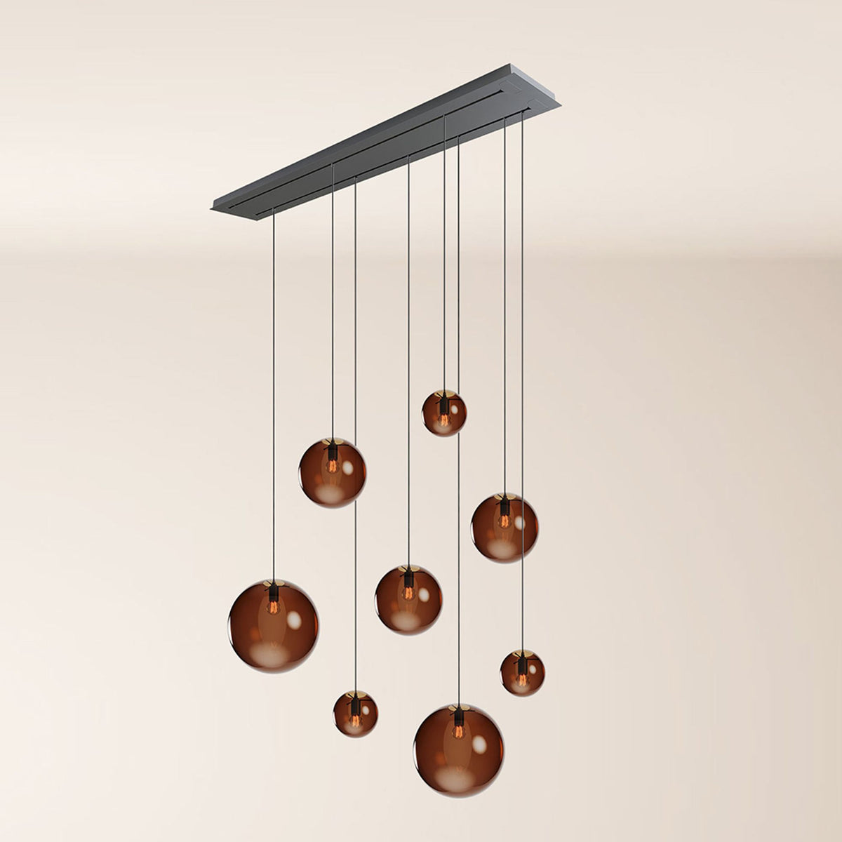 s.luce Orb Esstischleuchte 8-flammig 160cm 2-reihig - 179666 - s.luce® - homecoming lights.