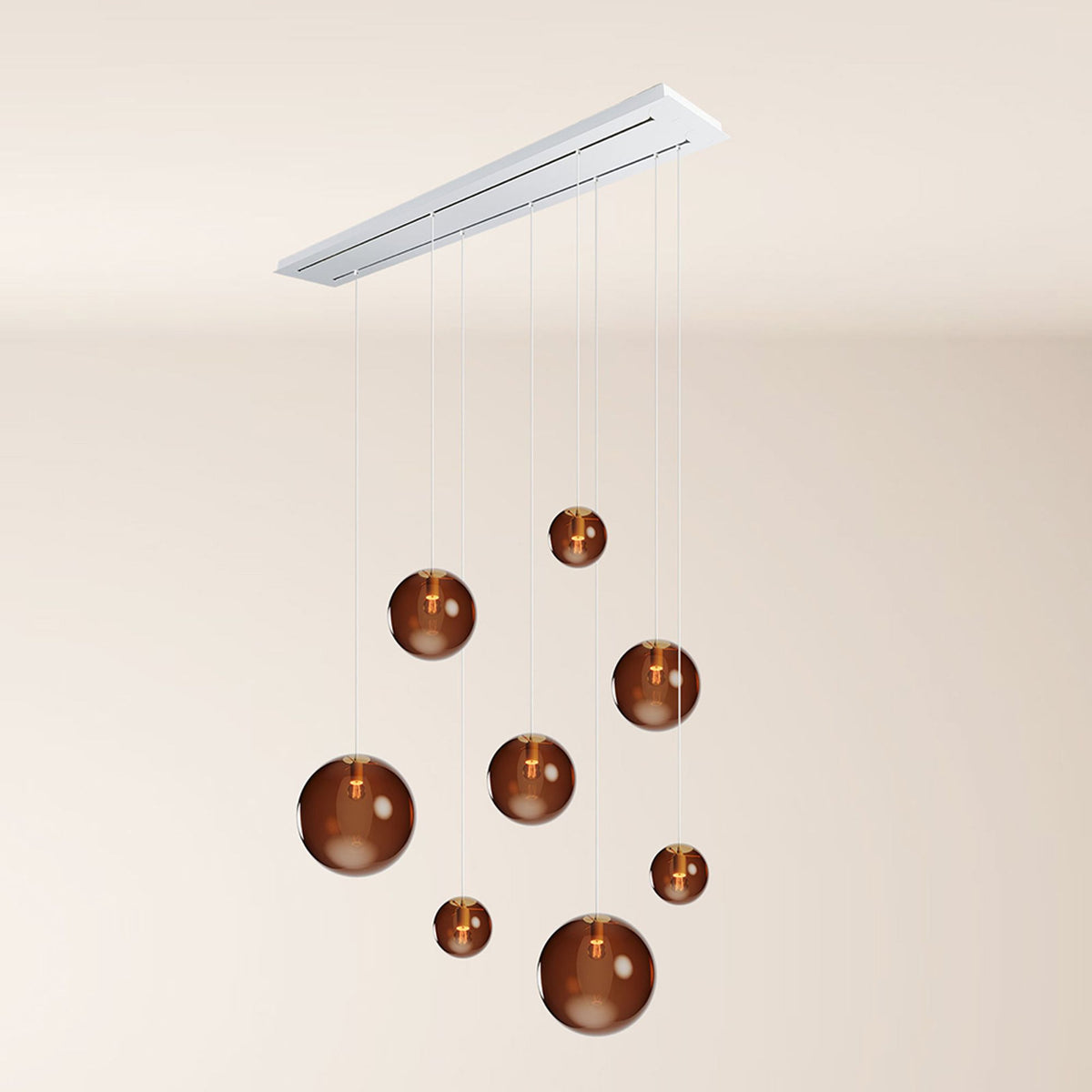 s.luce Orb Esstischleuchte 8-flammig 160cm 2-reihig - 179666 - s.luce® - homecoming lights.