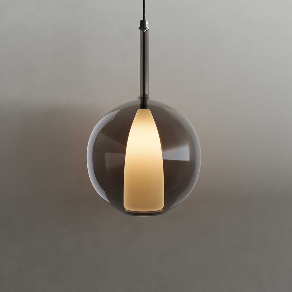 s.luce Belluna Glas Galerie-Pendelleuchte 500cm Textilkabel