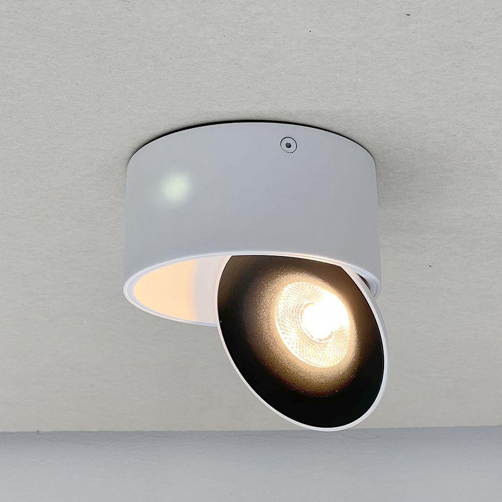 LED surface-mounted spotlight pivotable & dimmable
