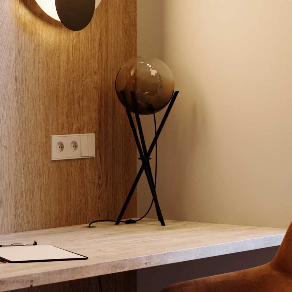 s.luce Orb Axis lampe de table en verre tripode 20cm