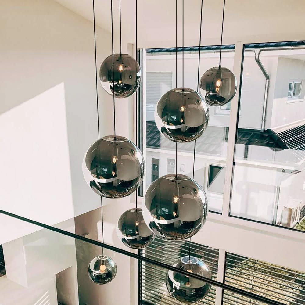 s.luce Orb Glaskugel Galerieleuchte 500cm Aufhängung Schwarz