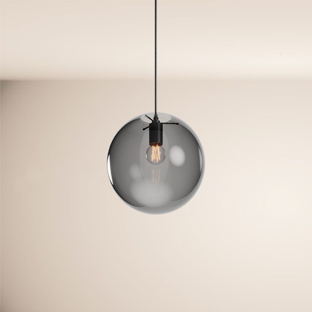 s.luce Orb Glaskugel Hängelampe 150cm Aufhängung Schwarz