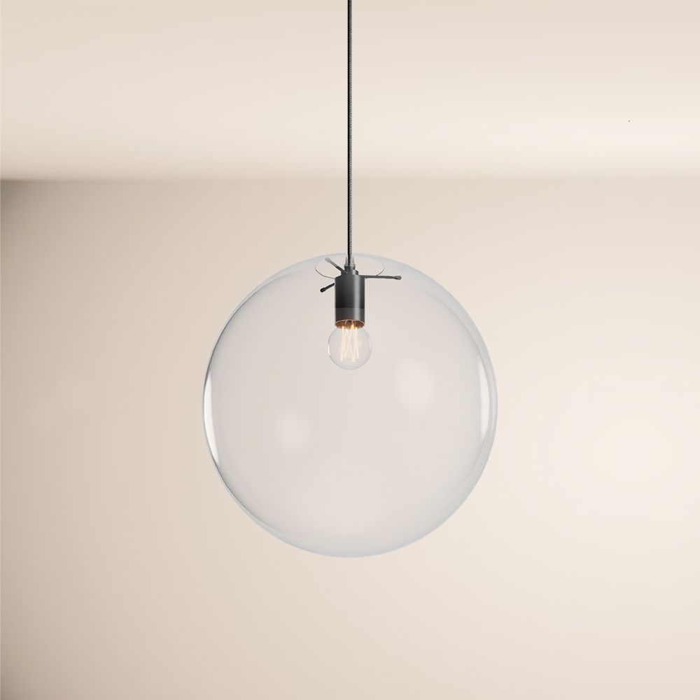 s.luce Orb Glaskugel Hängelampe 150cm Aufhängung Schwarz