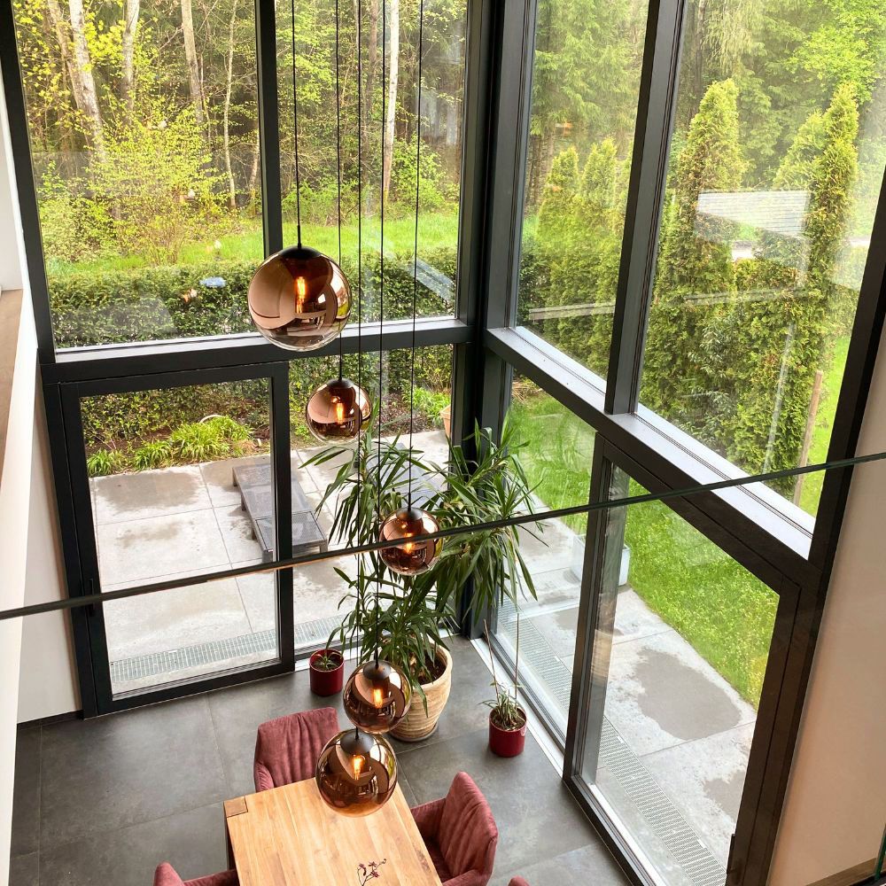 s.luce Orb Glaskugel Hängelampe 150cm Aufhängung Schwarz