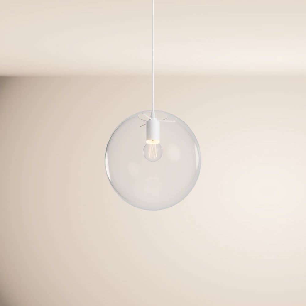 s.luce Orb Glaskugel Pendelleuchte Aufhängung 150cm Weiß