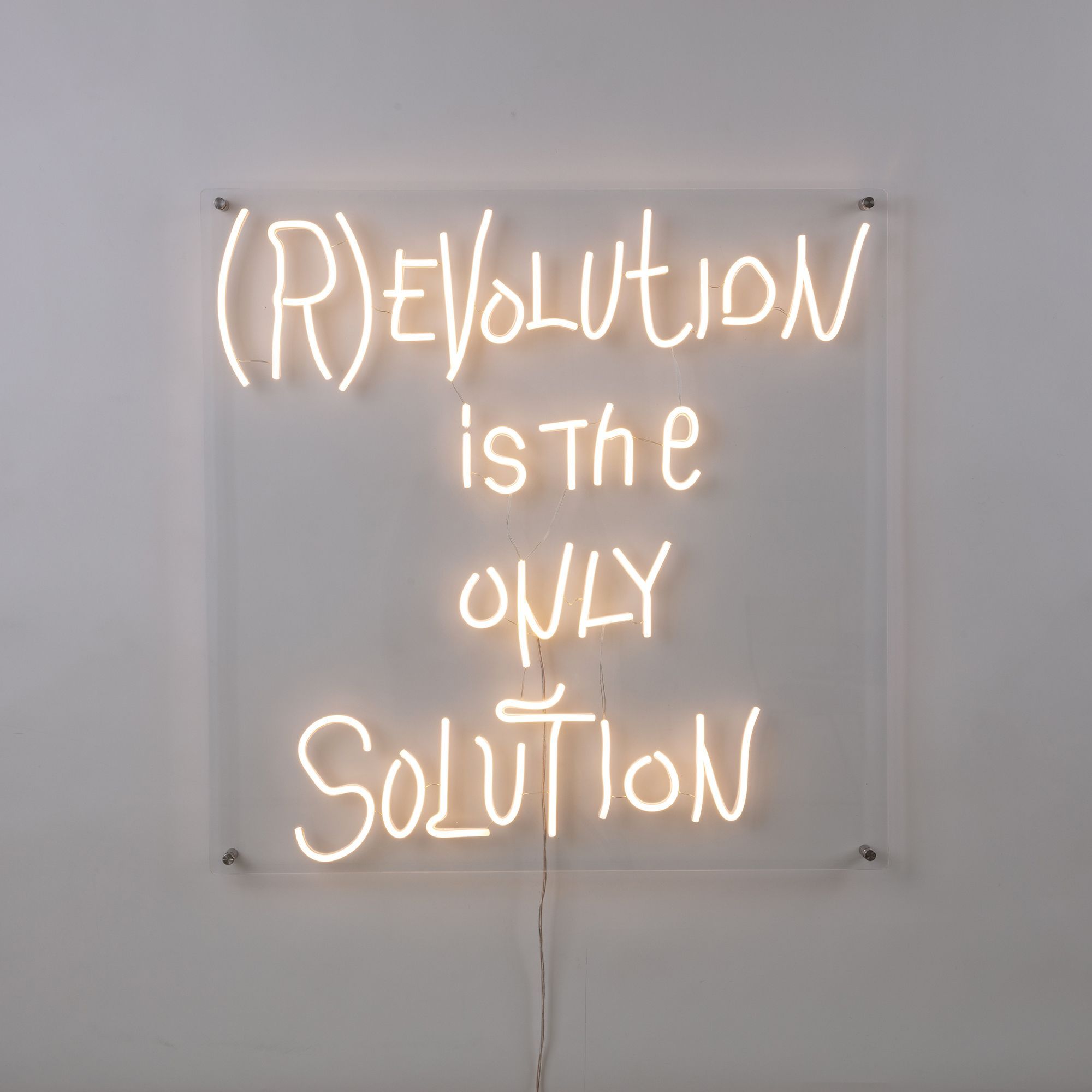 Seletti (R)Evolution is the only Solution LED-Leuchtschild 70x70cm