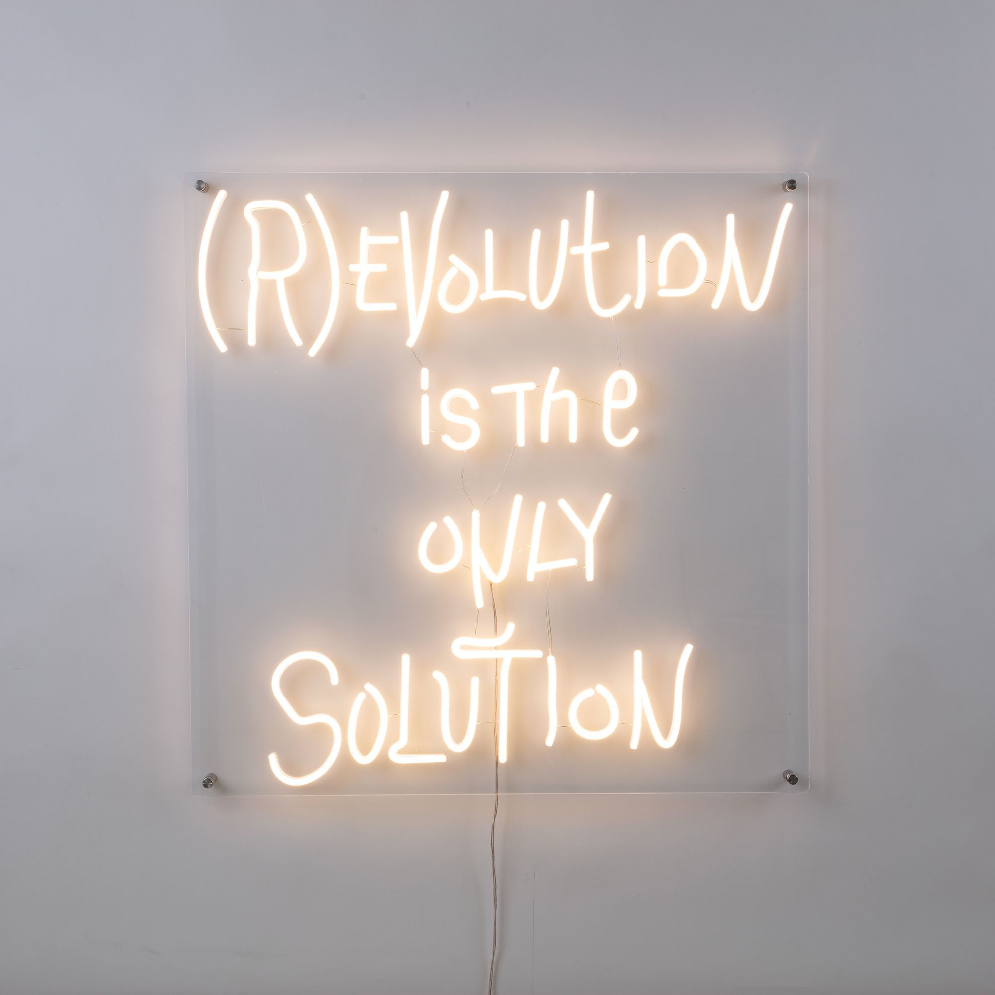 Seletti (R)Evolution is the only Solution LED-Leuchtschild 70x70cm