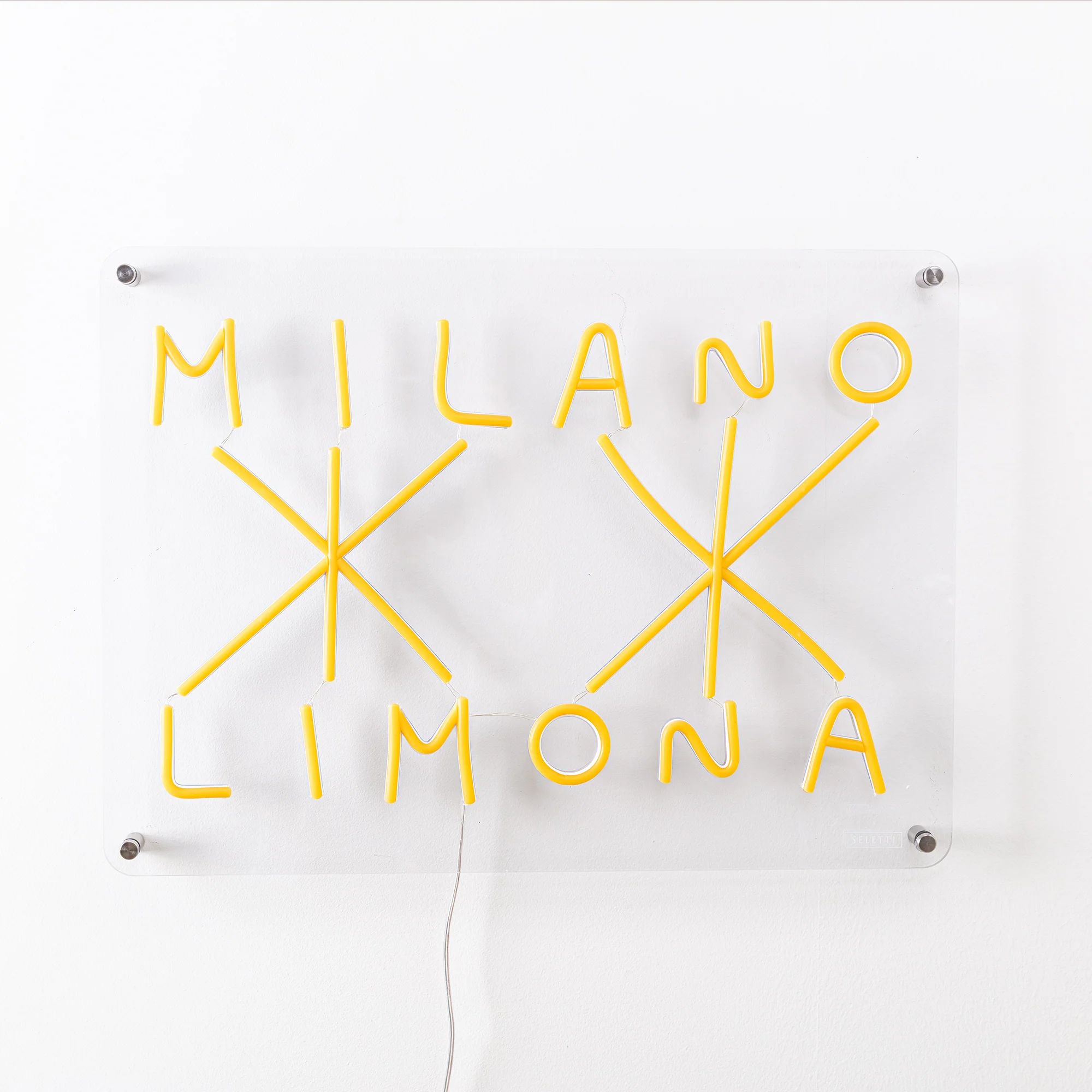 Seletti Milano-Limona LED-Schild Gelb