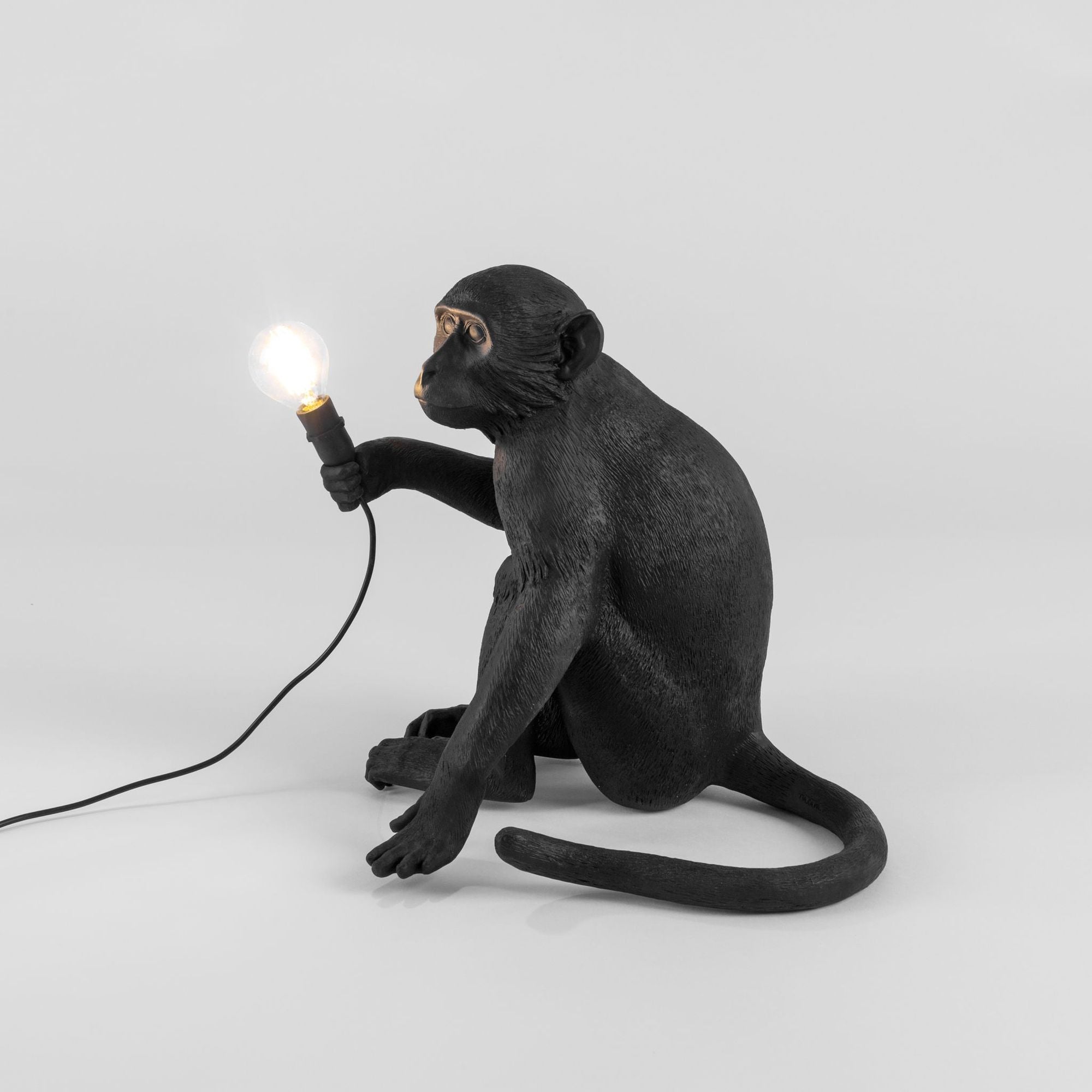 Seletti Monkey Lamp Dekoleuchte Outdoor sitzend Schwarz