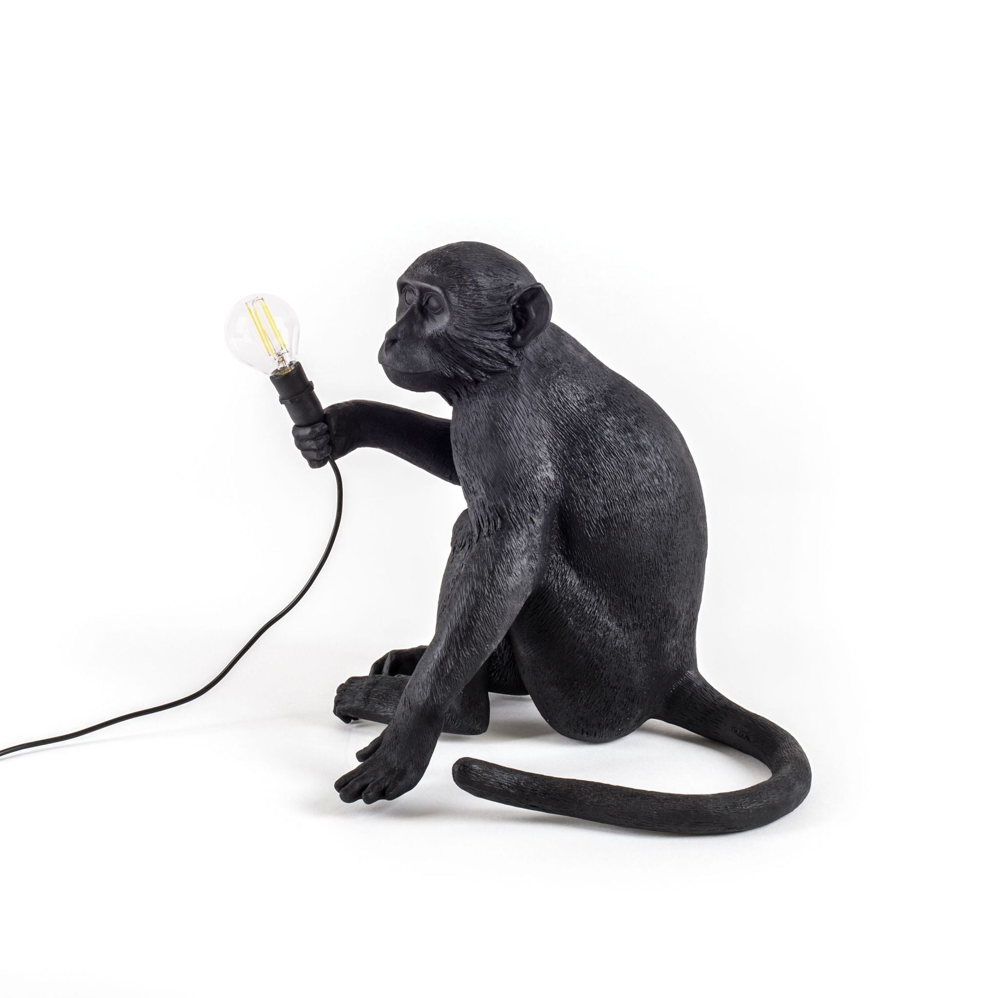 Seletti Monkey Lamp Dekoleuchte Outdoor sitzend Schwarz