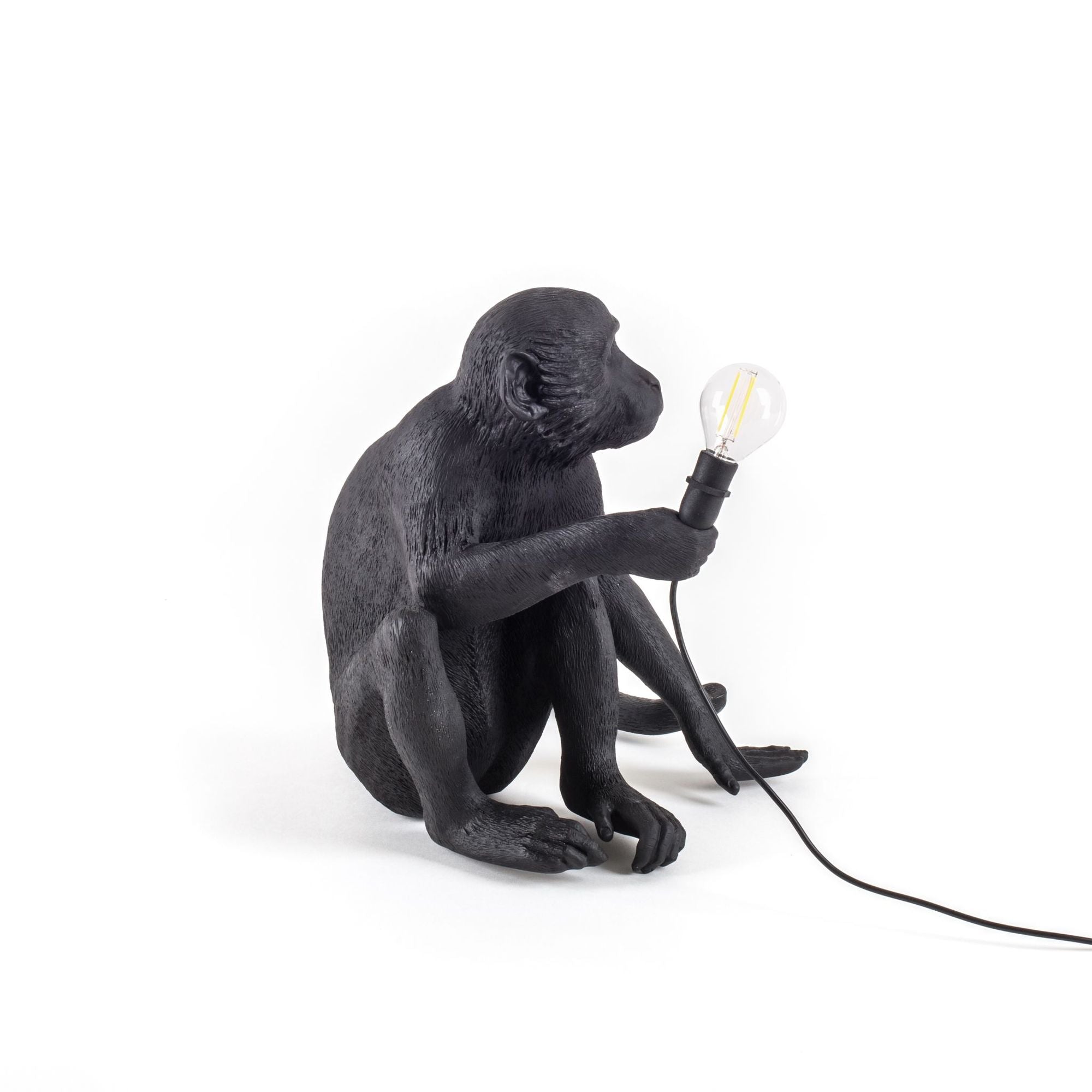 Seletti Monkey Lamp Dekoleuchte Outdoor sitzend Schwarz