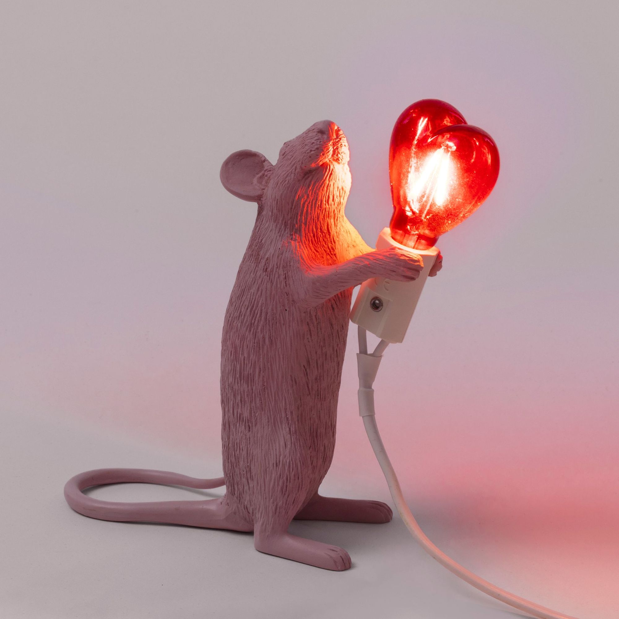 Seletti Mouse Lamp Step LED-Tischleuchte USB Herz