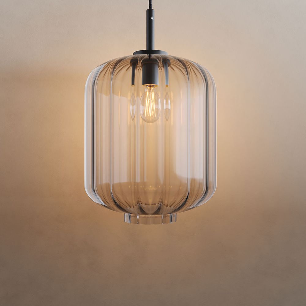 s.luce Velo Glas-Pendelleuchte Aufhängung 150cm Schwarz