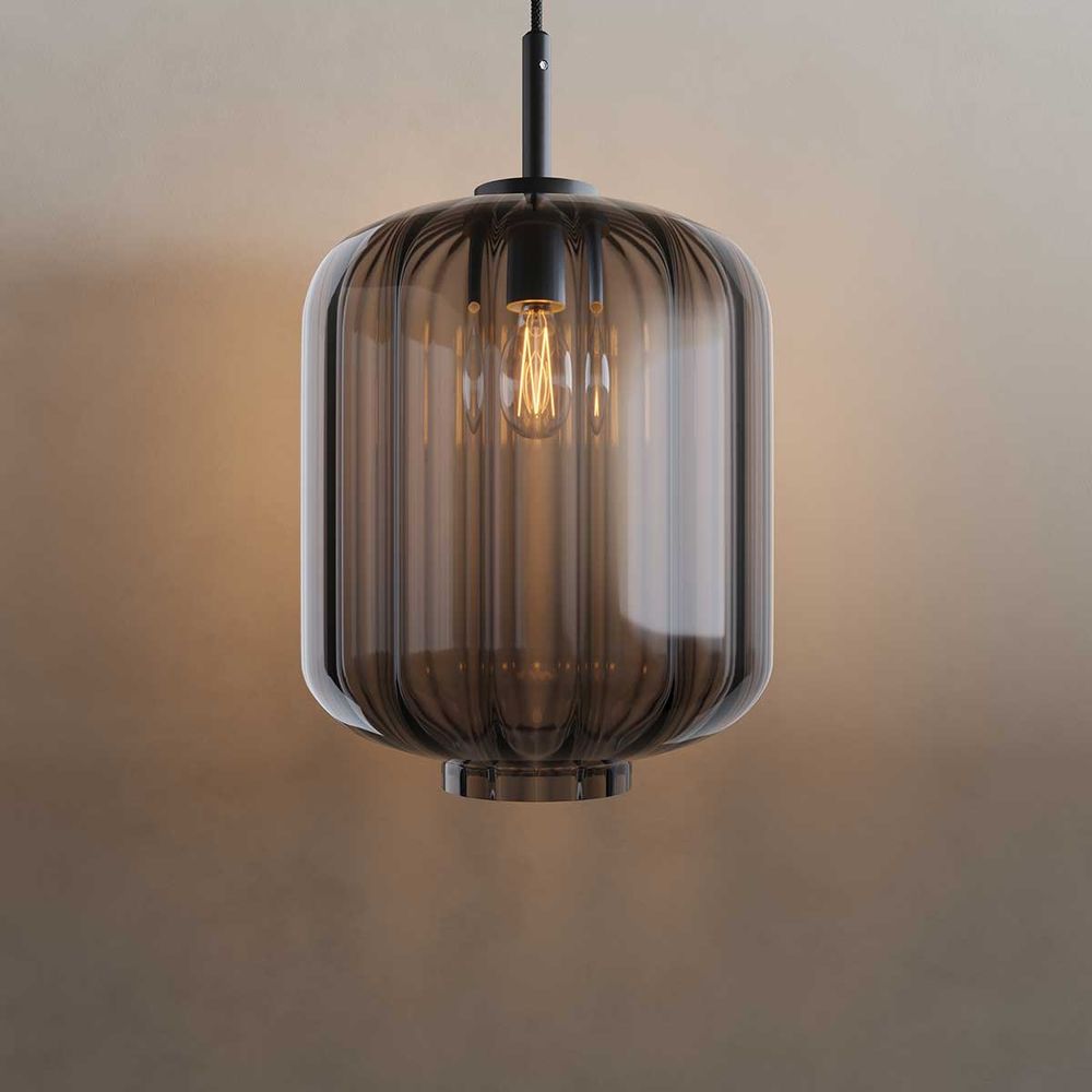 s.luce Velo Glas-Pendelleuchte Aufhängung 150cm Schwarz