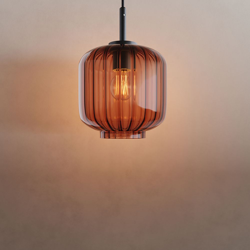 s.luce Velo Glas-Pendelleuchte Aufhängung 150cm Schwarz