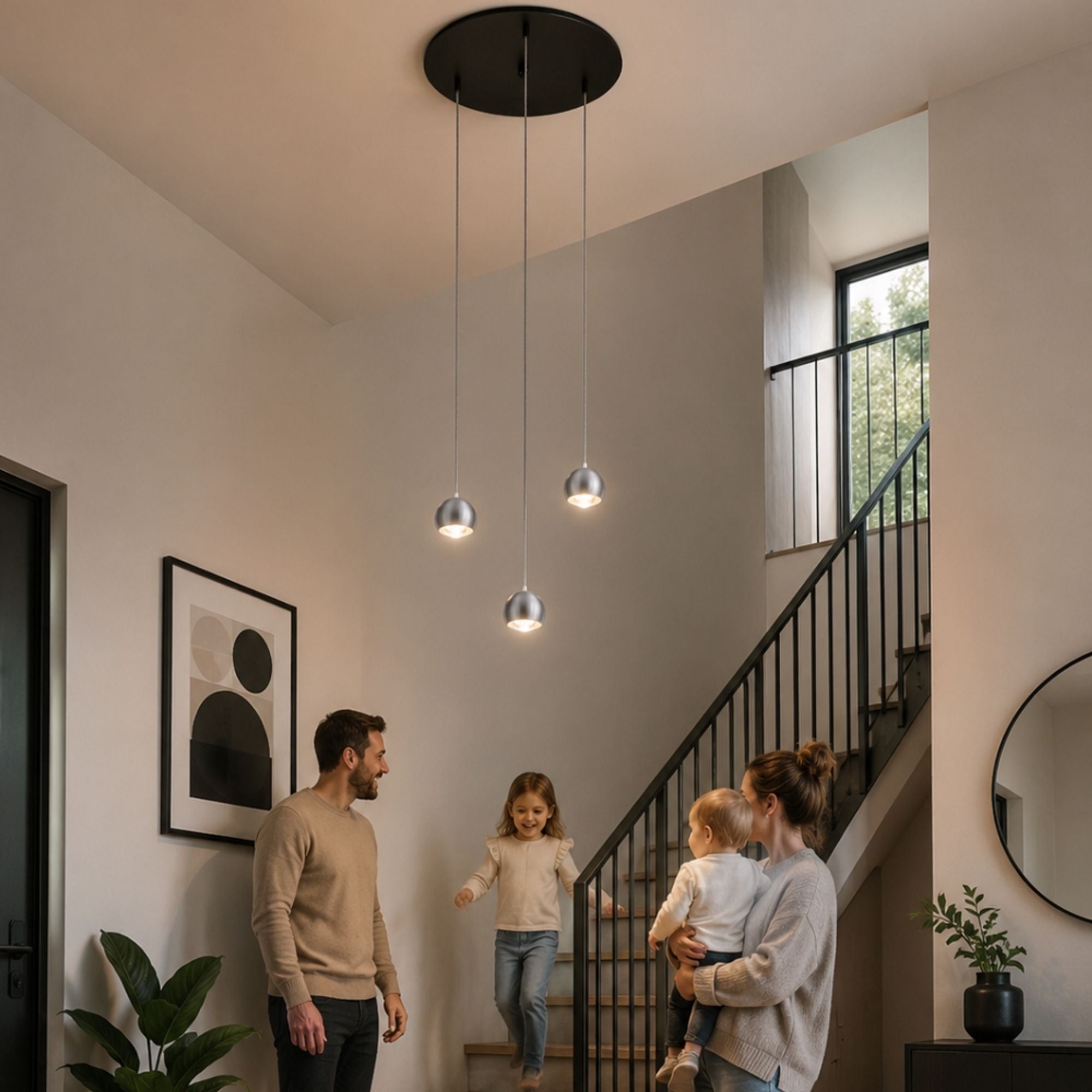 s.luce Modular Hängeleuchten-Baldachin 3-flammig oder 5-flammig - 139317 - s.luce® - homecoming lights.