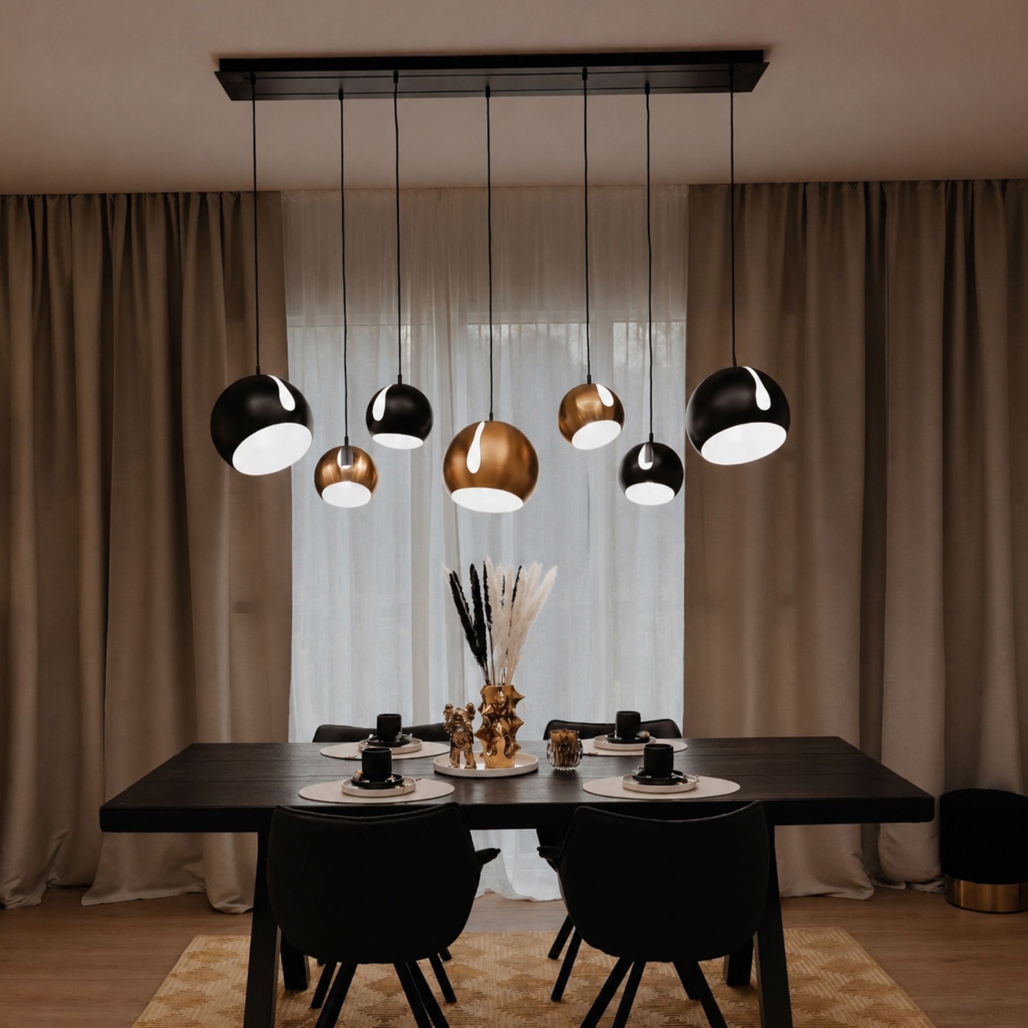 s.luce Ball Metall Pendelleuchte mit drehbarem tauschbaren Schirm - 144917 - s.luce® - homecoming lights.