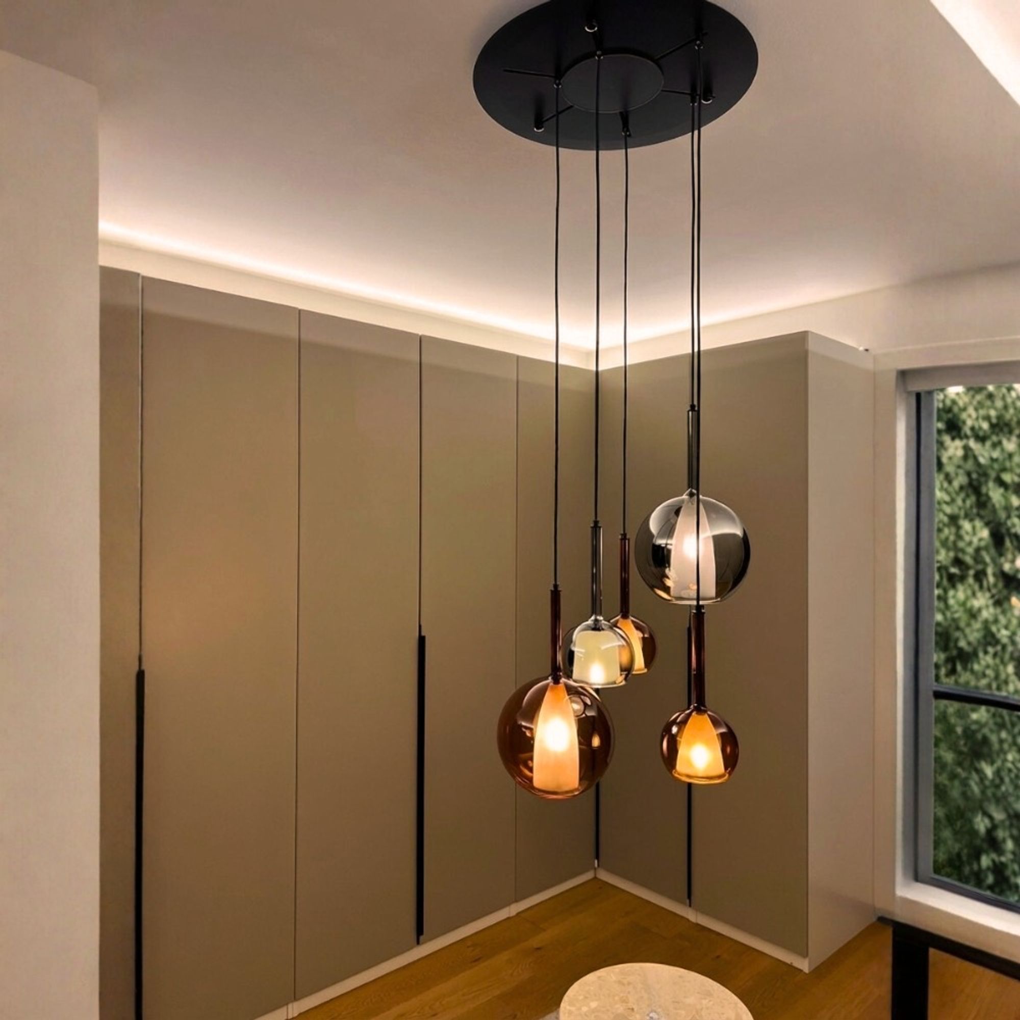 s.luce Modular multiple pendant lamp canopy