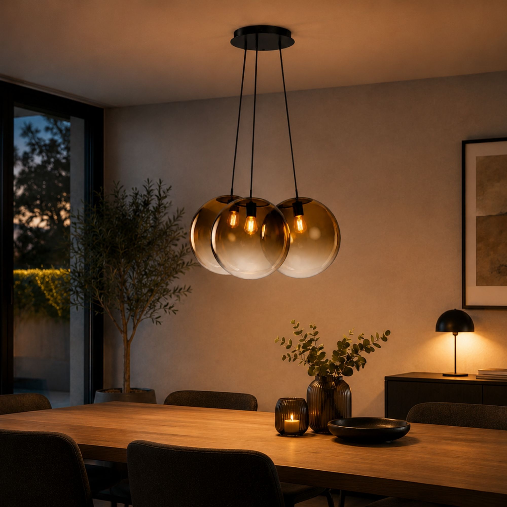 s.luce Orb Cluster Glas-Pendelleuchte 3-flammig 3x30cm - 200605 - s.luce® - homecoming lights.