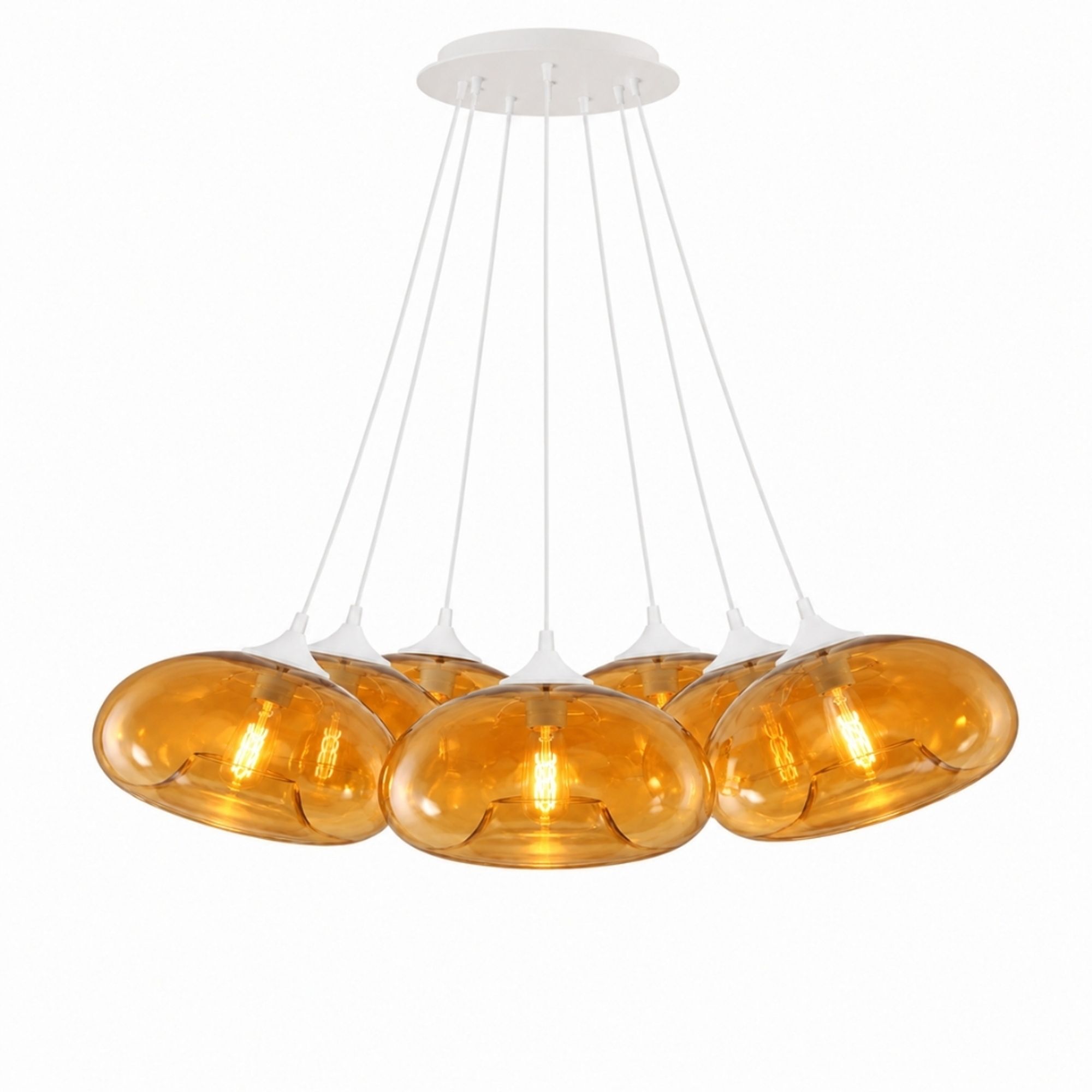 s.luce Cruet Cluster Glas-Pendelleuchte 7-flammig 7x28cm - 200248 - s.luce® - homecoming lights.