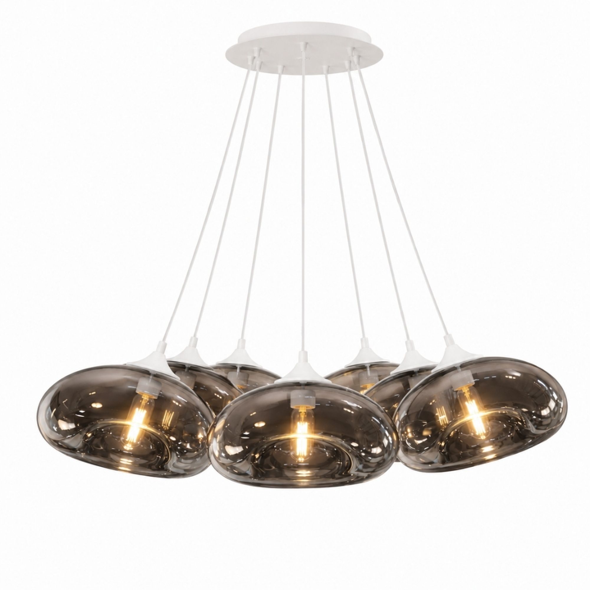 s.luce Cruet Cluster Glas-Pendelleuchte 7-flammig 7x28cm - 200250 - s.luce® - homecoming lights.