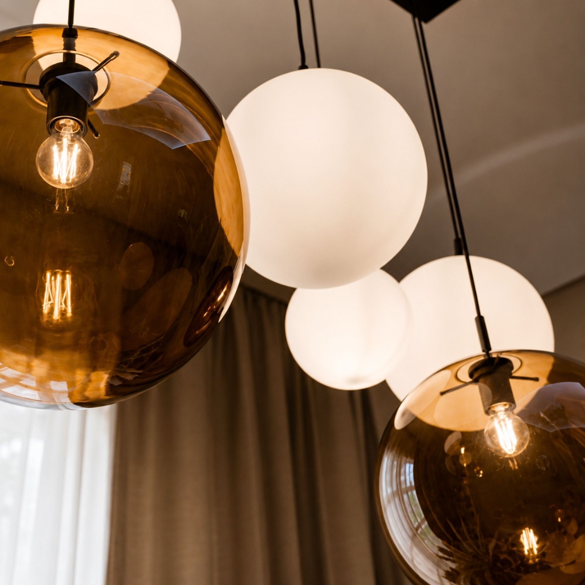 s.luce Orb Esstisch-Hängeleuchte 5-flammig 160cm - 179616 - s.luce® - homecoming lights.