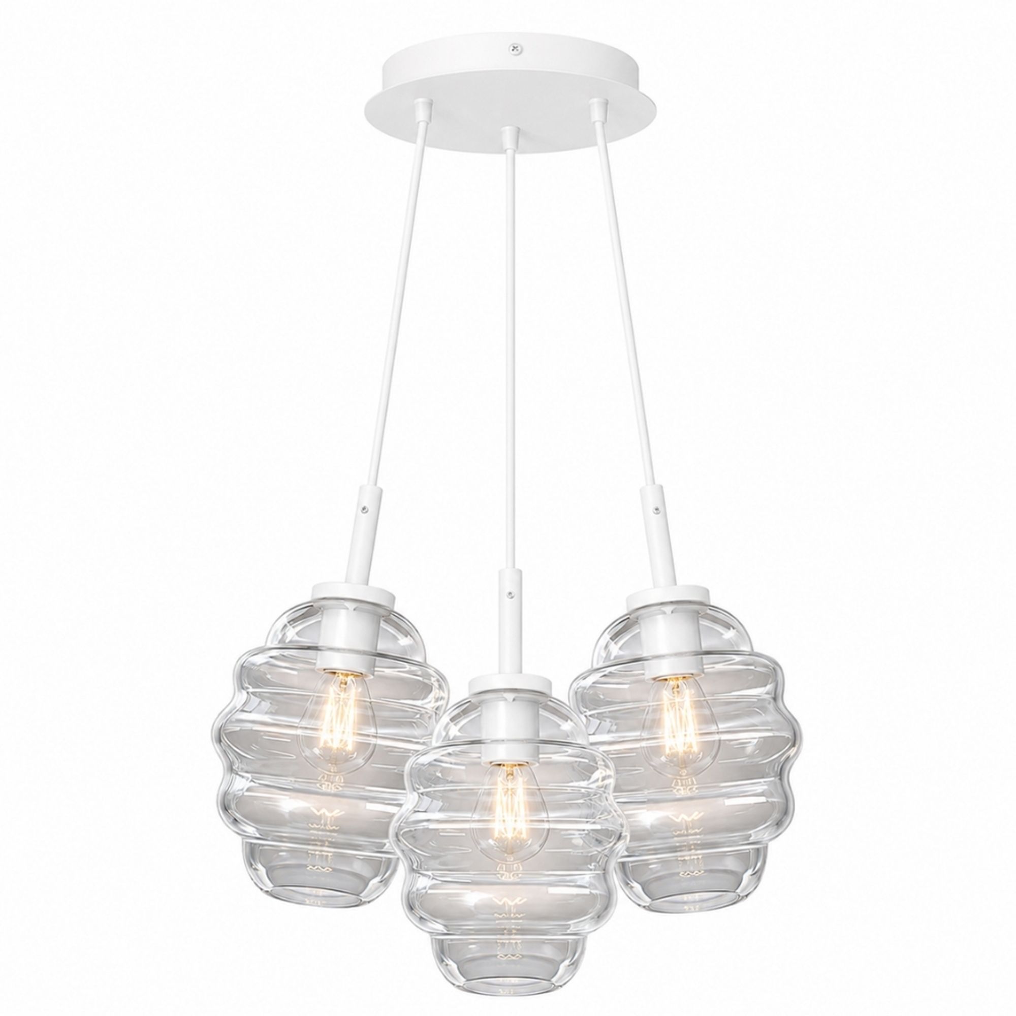 s.luce Echos Cluster Glas-Pendelleuchte 3-flammig 3x25cm