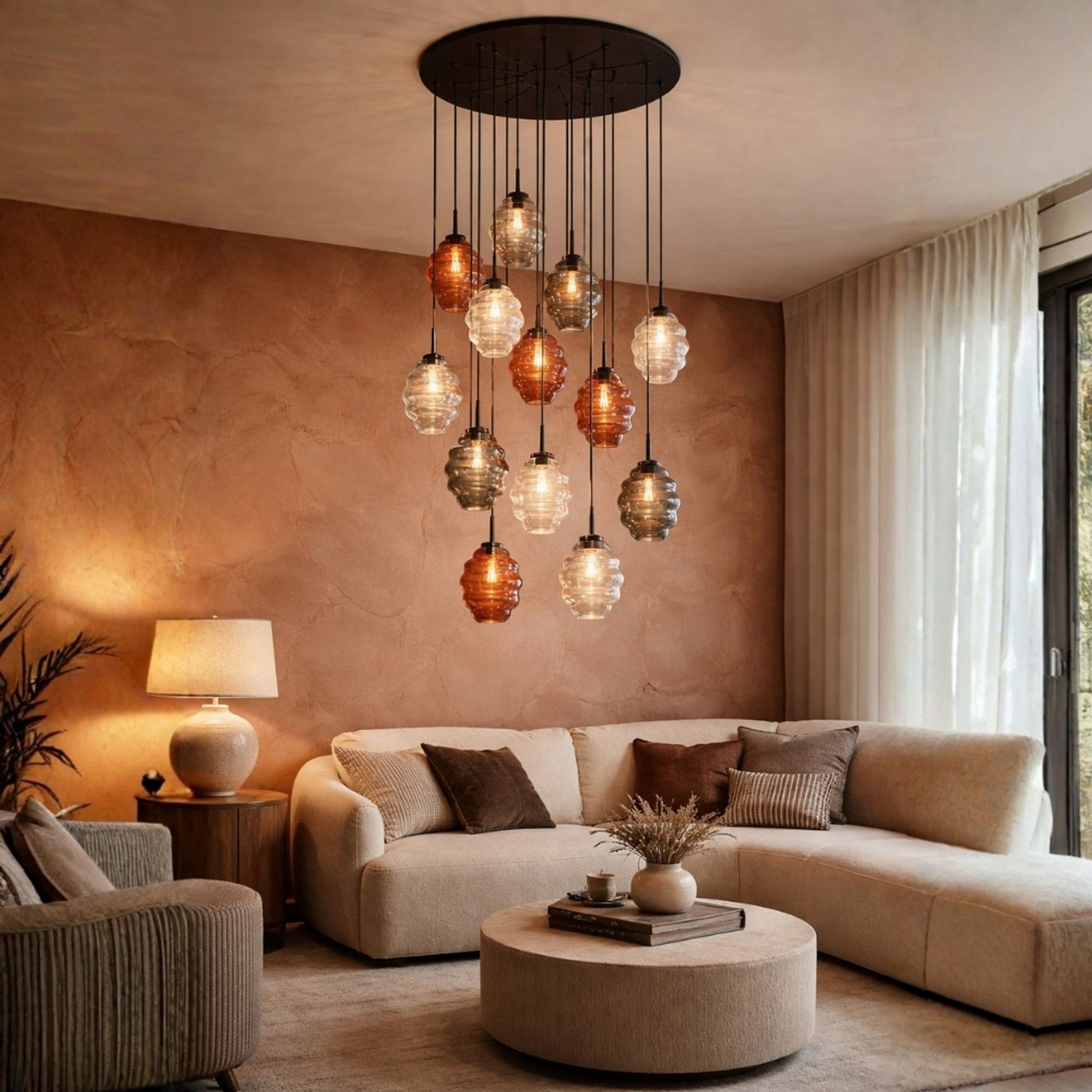 s.luce Modular multiple pendant lamp canopy