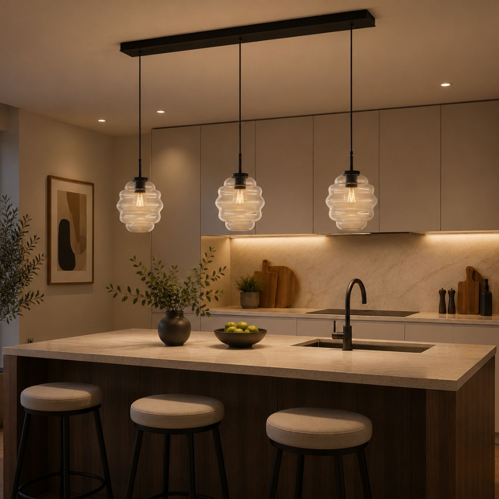 s.luce Echos Esstisch-Hängelampe 3-flammig 120cm Ø 18cm - 190865 - s.luce® - homecoming lights.