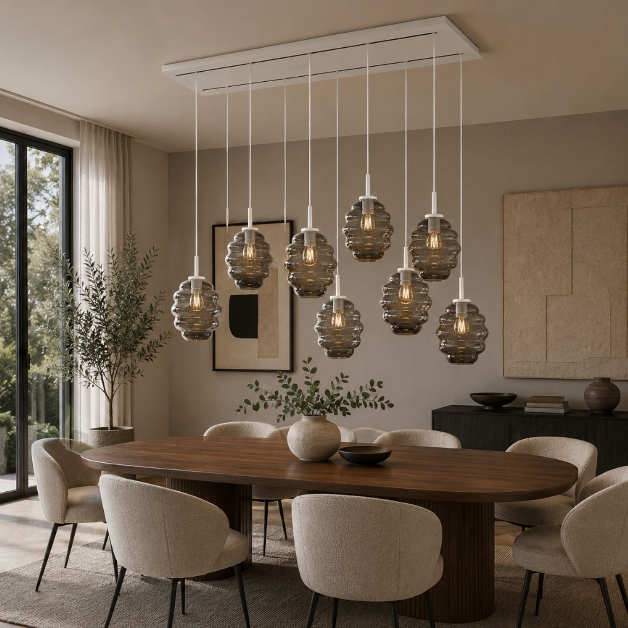 s.luce Echos Esstischleuchte 8-flammig 160cm 2-reihig Ø 18/25cm - 194188 - s.luce® - homecoming lights.