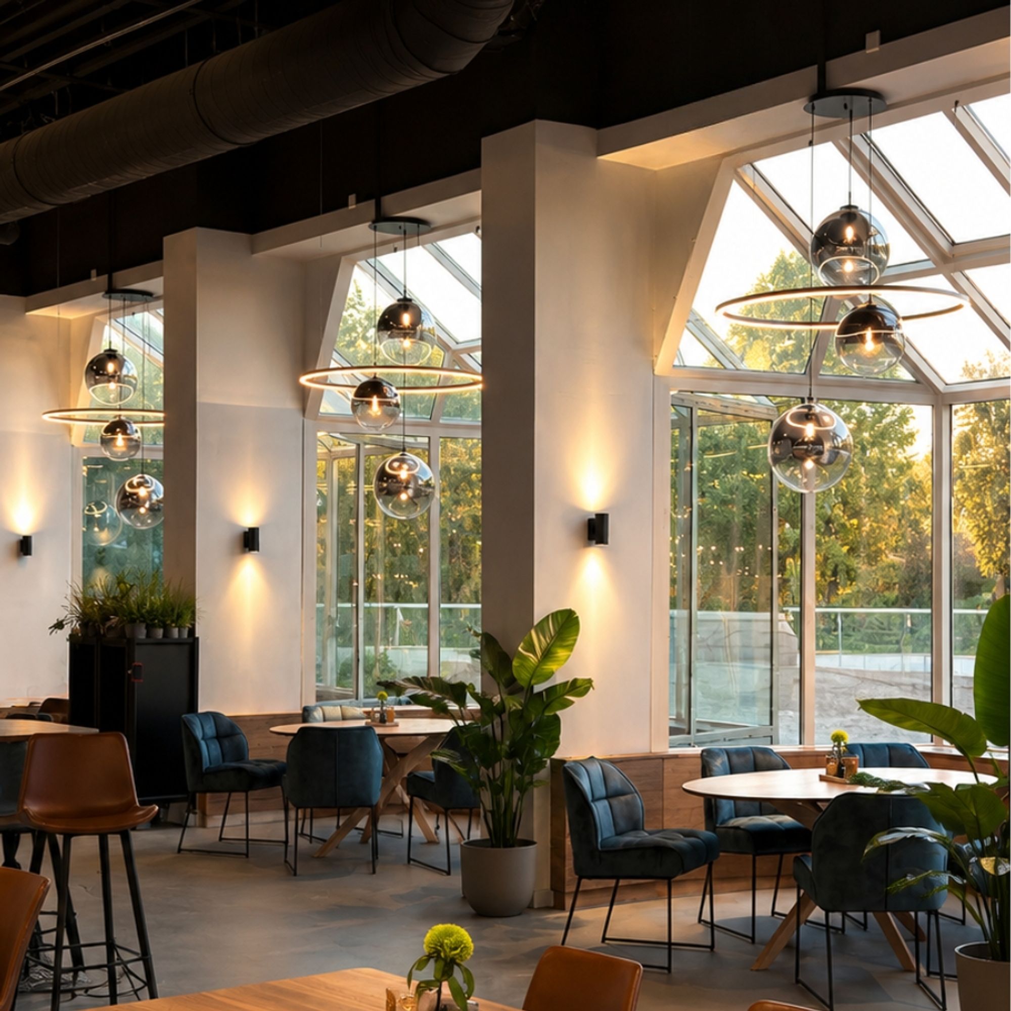 s.luce Galaxy XXL LED Galerielampe 8-flammig Ringleuchte Glaskugeln - 177425 - s.luce® - homecoming lights.