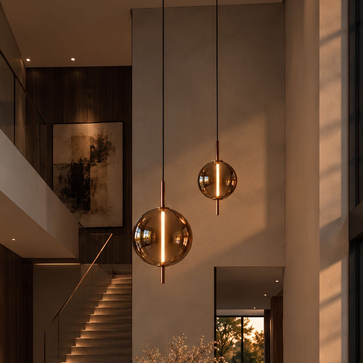 s.luce Mira Design Galerie LED Glas-Hängeleuchte 500cm