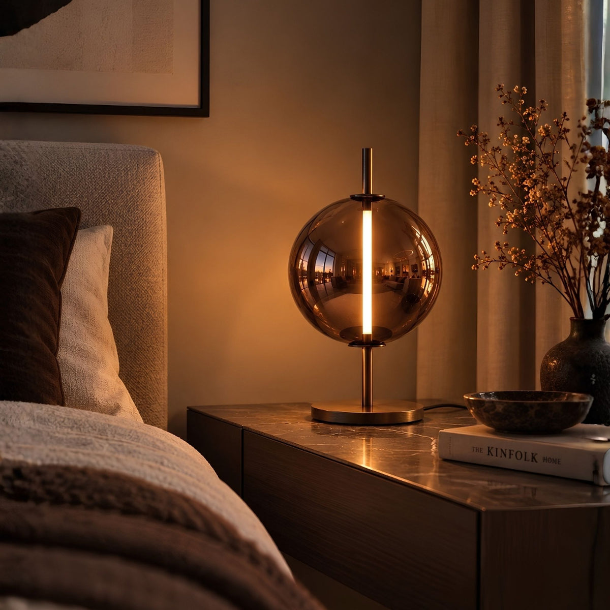 s.luce Mira LED Design Glas Tischlampe 55cm