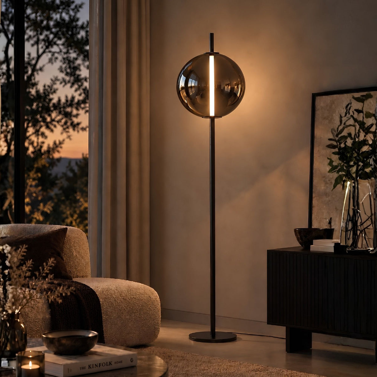 s.luce Mira Design LED Glas-Stehlampe 175cm