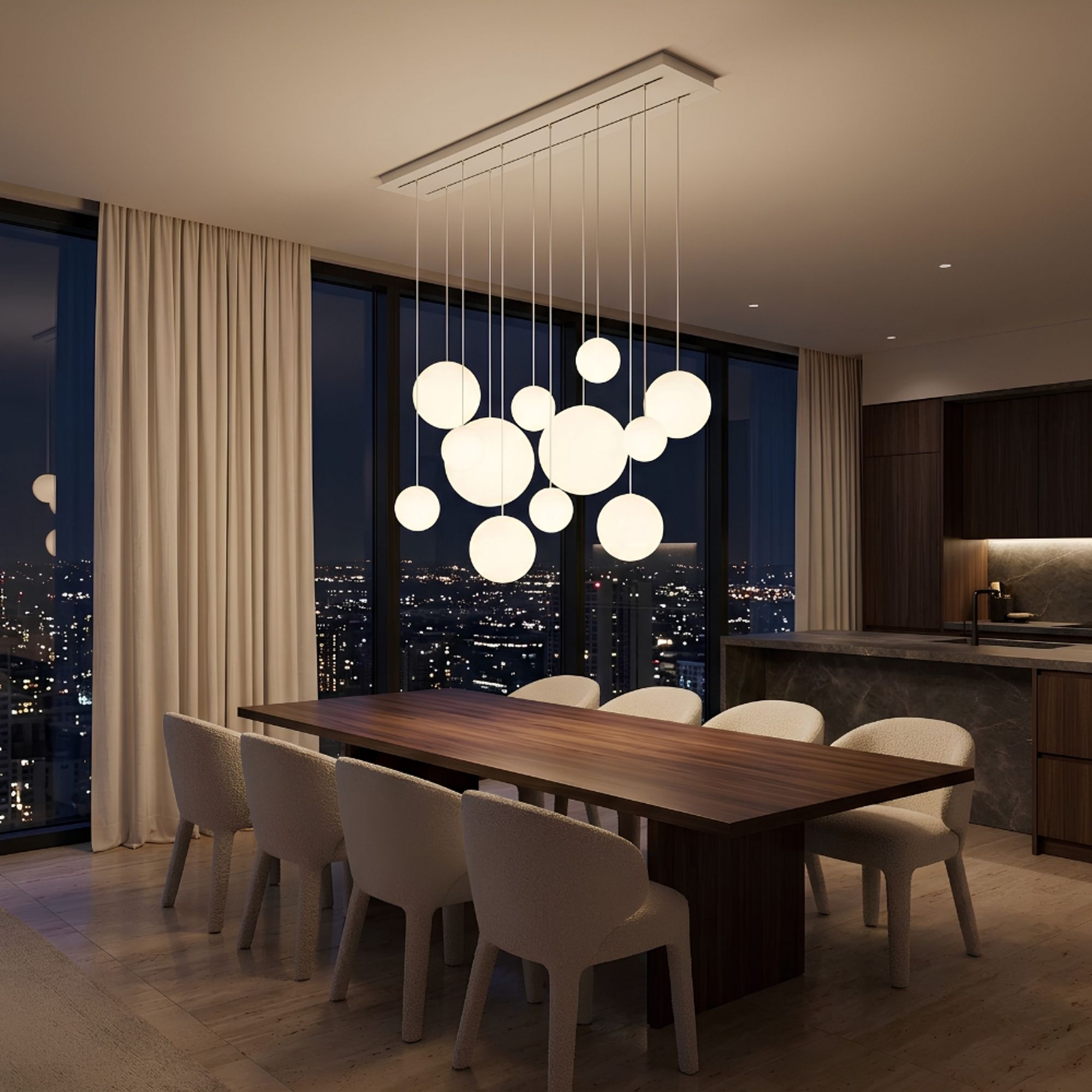 s.luce Orb Esszimmerlampe 12-flammig 160cm 2-reihig - 179682 - s.luce® - homecoming lights.