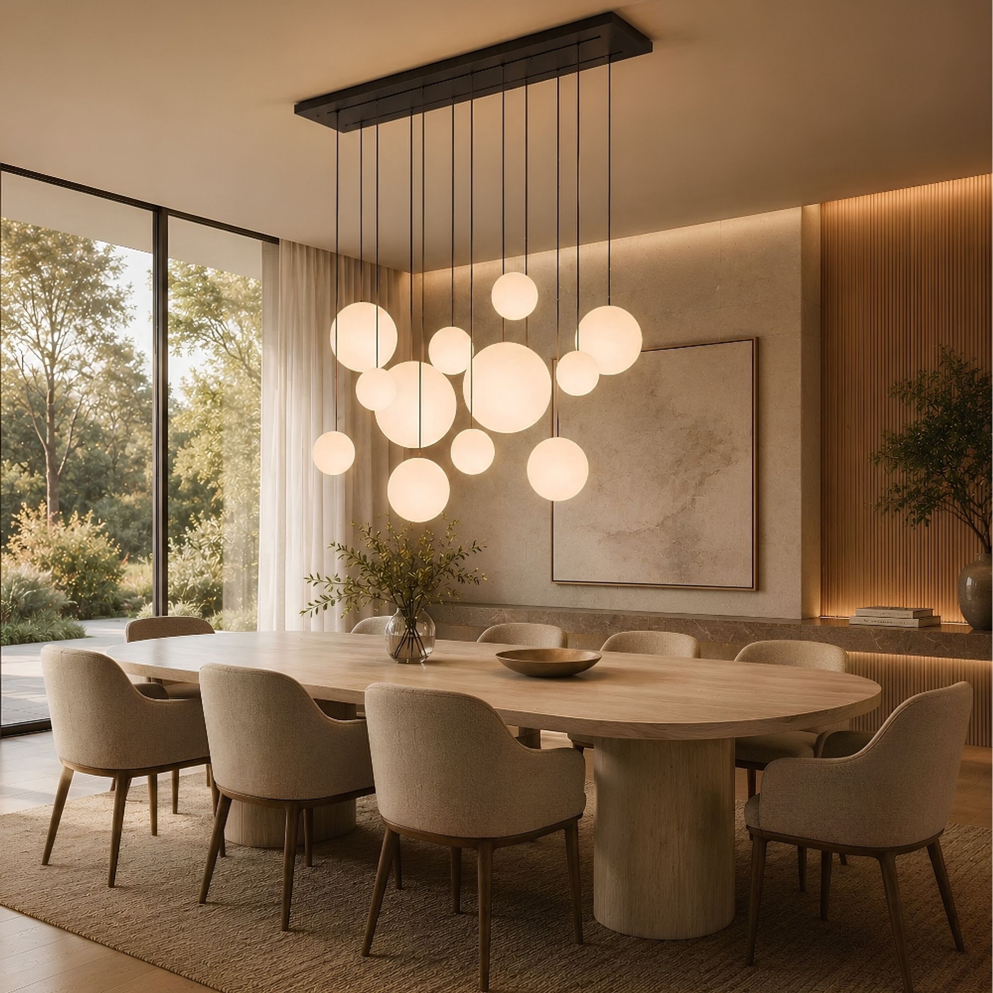 s.luce Orb Esszimmerlampe 12-flammig 160cm 2-reihig - 179675 - s.luce® - homecoming lights.