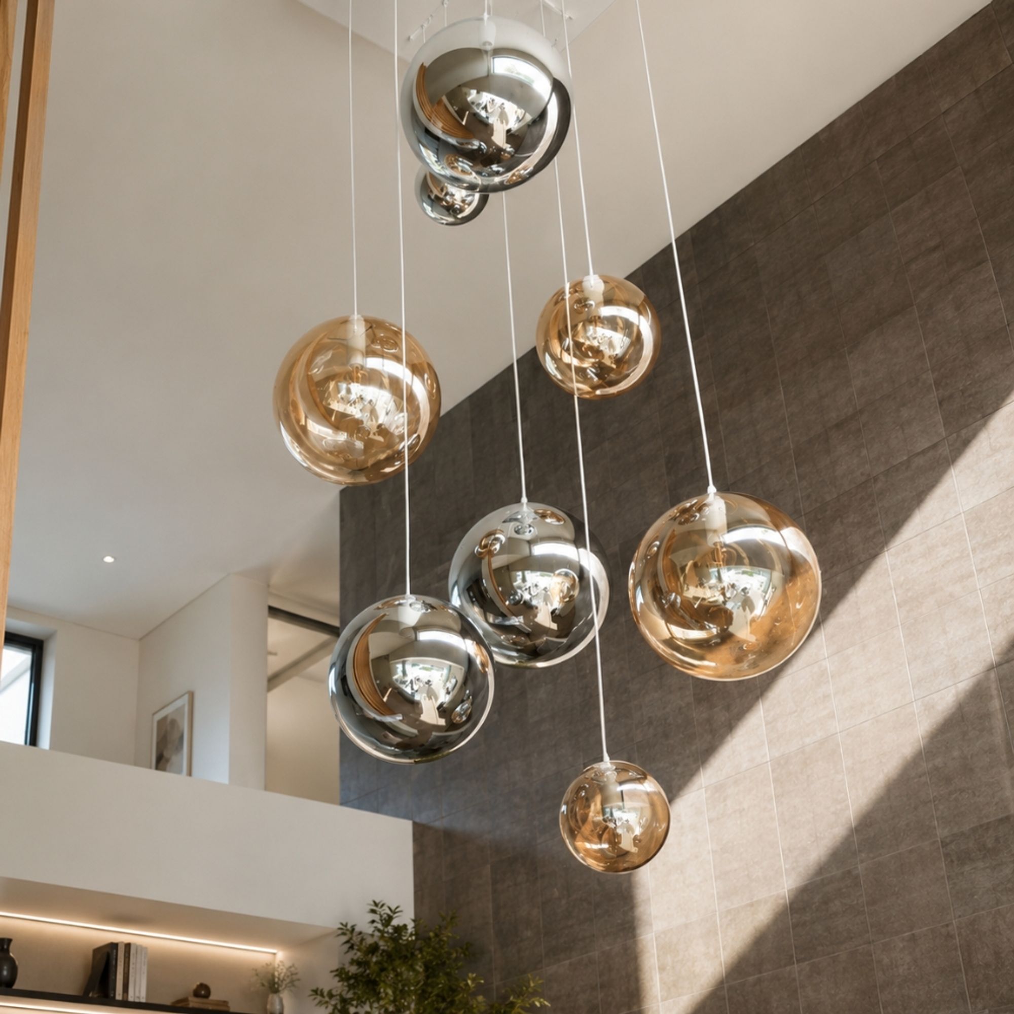 s.luce Orb Glaskugel Galerieleuchte Aufhängung 500cm Weiß - 191400 - s.luce® - homecoming lights.