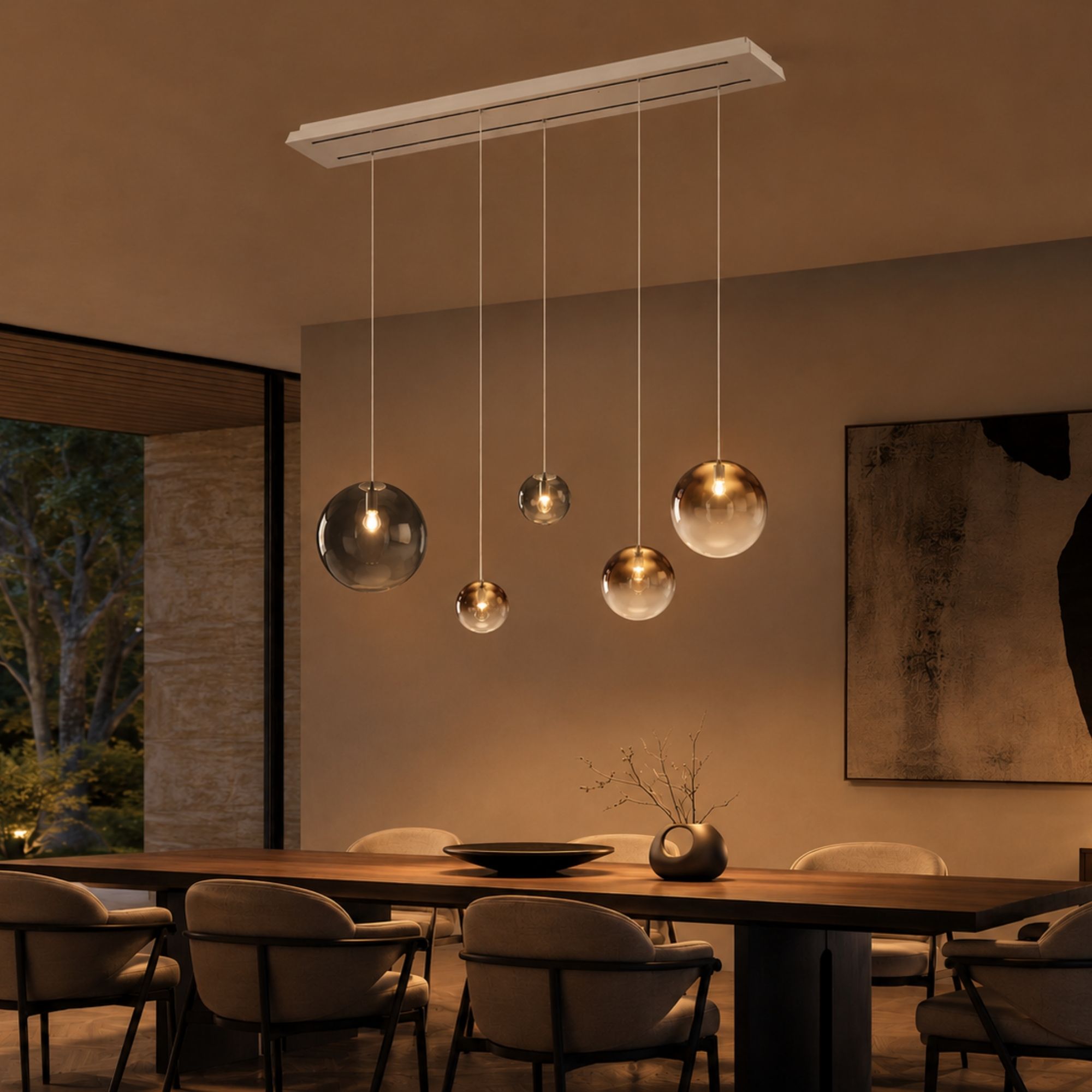 s.luce Orb 5-flammige Esstischlampe 2-reihig 160cm - 179642 - s.luce® - homecoming lights.