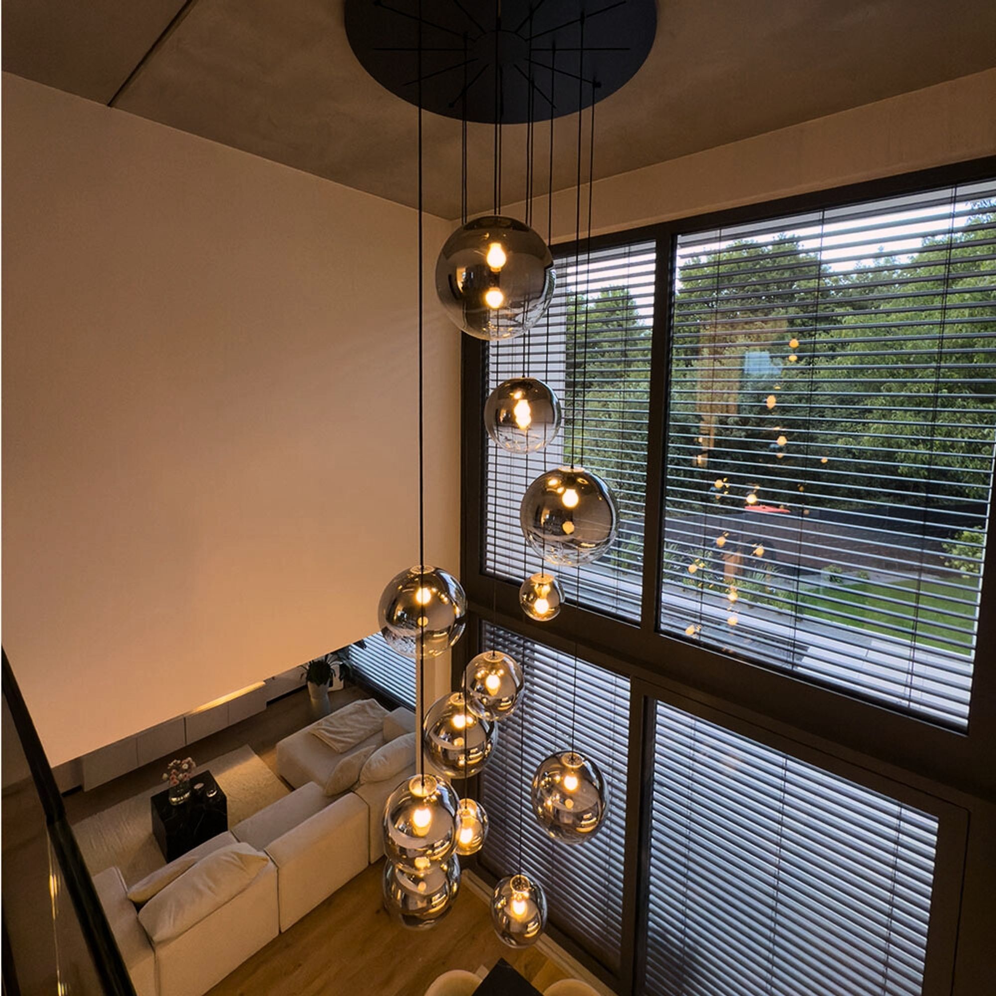 s.luce Orb Glaskugel Galerieleuchte 500cm Aufhängung Schwarz - 189339 - s.luce® - homecoming lights.