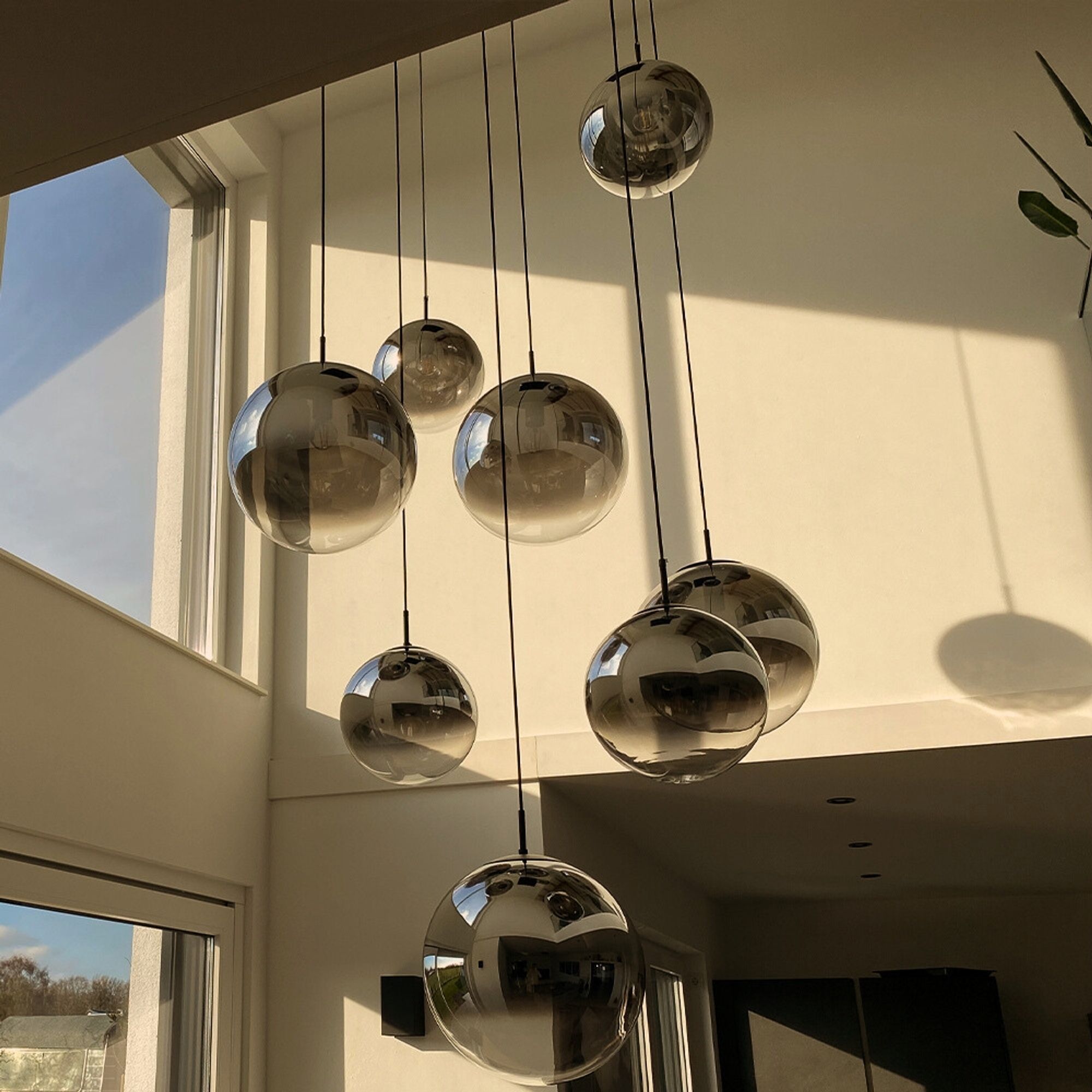 s.luce Orb Glaskugel Galerieleuchte 500cm Aufhängung Schwarz - 191393 - s.luce® - homecoming lights.