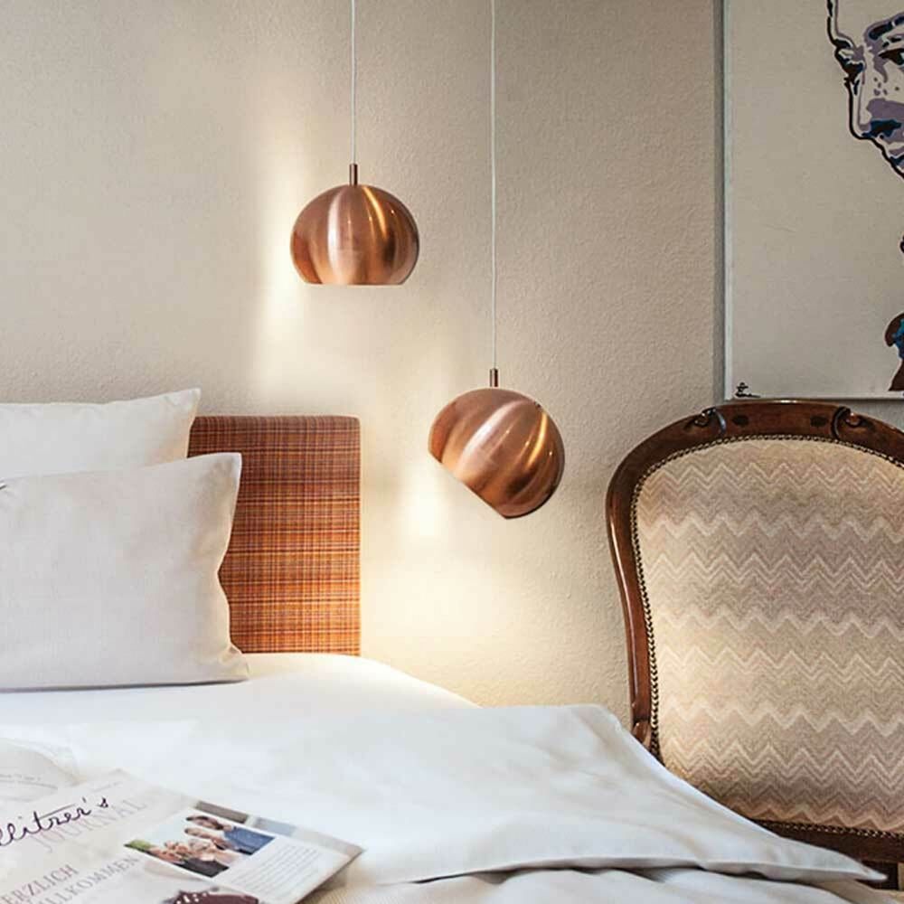 s.luce Ball Metall Pendelleuchte mit drehbarem tauschbaren Schirm