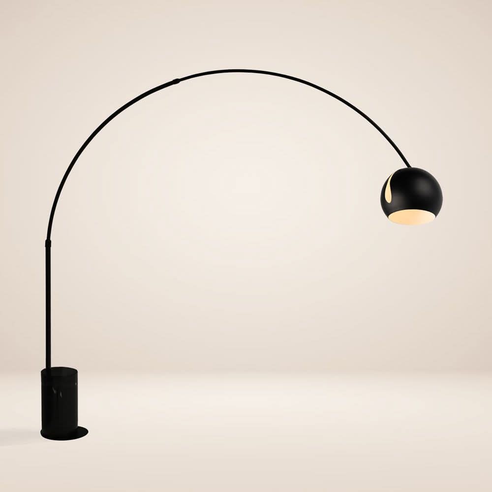 s.luce Ball Design-Bogenlampe mit Marmorfuß modern