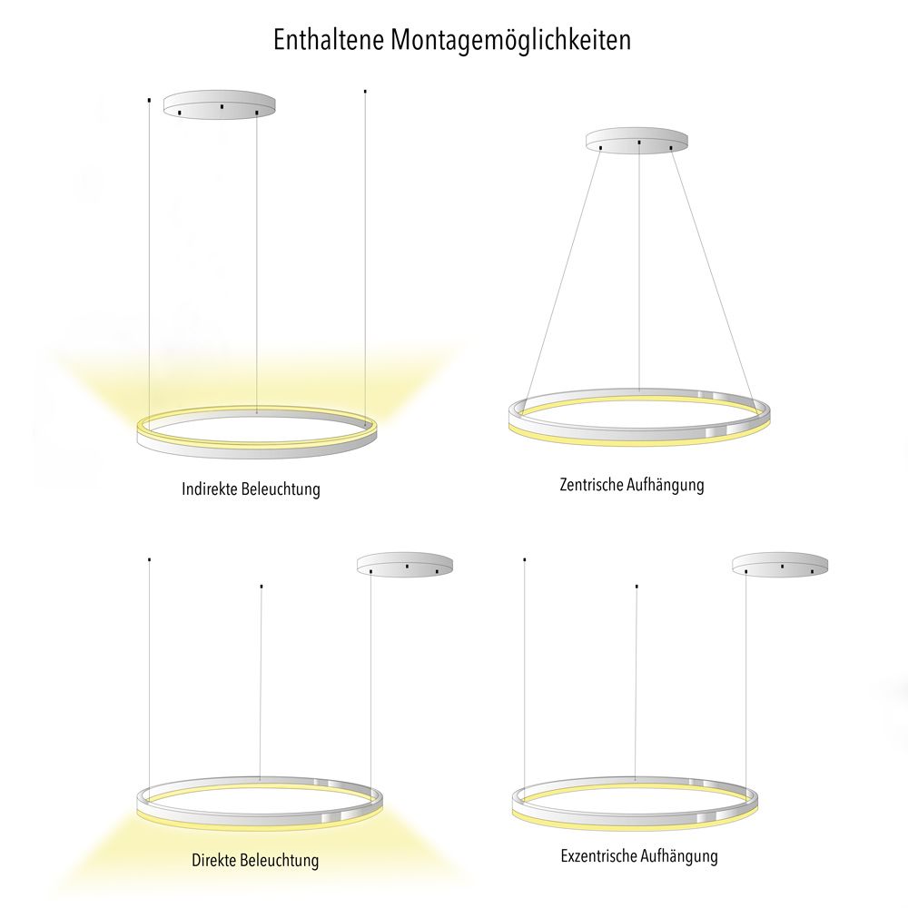 s.luce LED Ring Hängeleuchte Ø 120cm