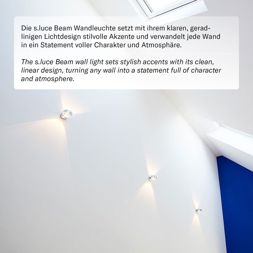 s.luce Beam Wandleuchte Up & Down mit Glaslinsen