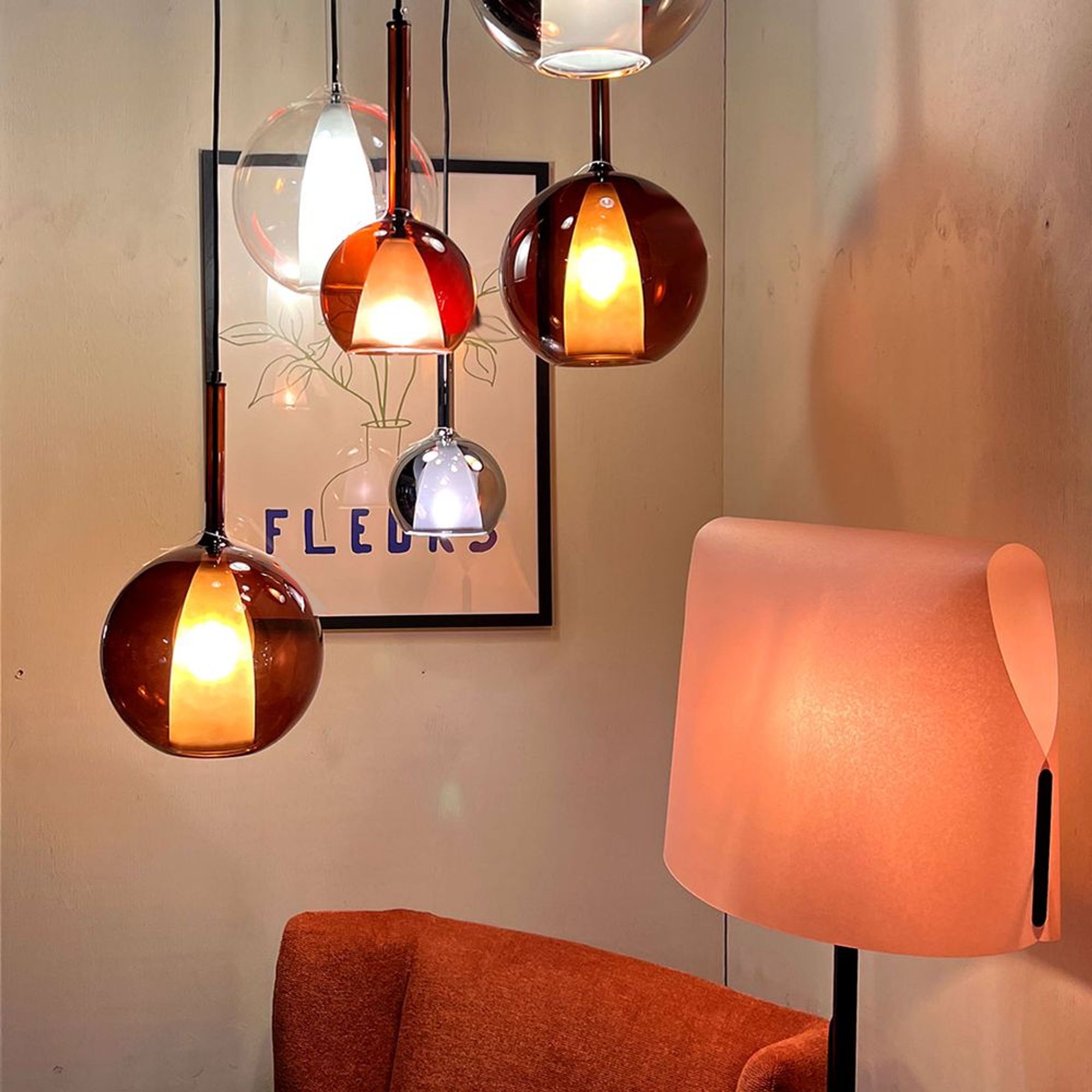 s.luce Belluna Cluster Glas - Pendelleuchte 7 - flammig - 199977 - s.luce® - homecoming lights.