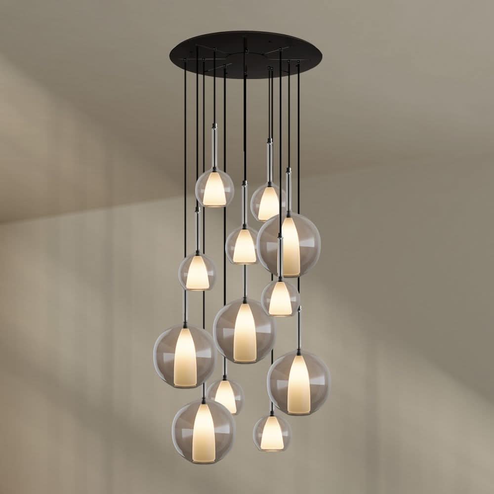 s.luce Belluna Galerielampe 12-flammig Ø 80cm Baldachin