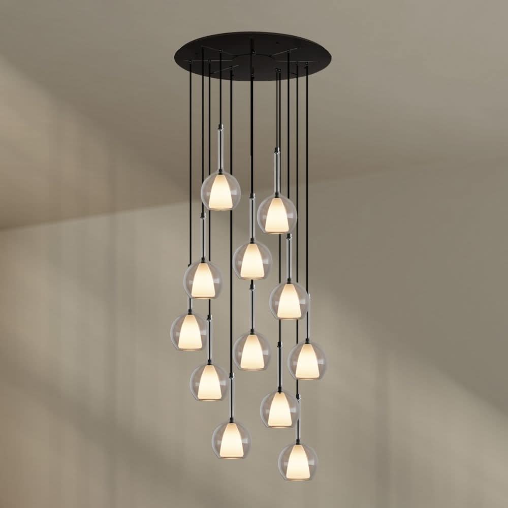 s.luce Belluna Galerielampe 12-flammig Ø 80cm Baldachin